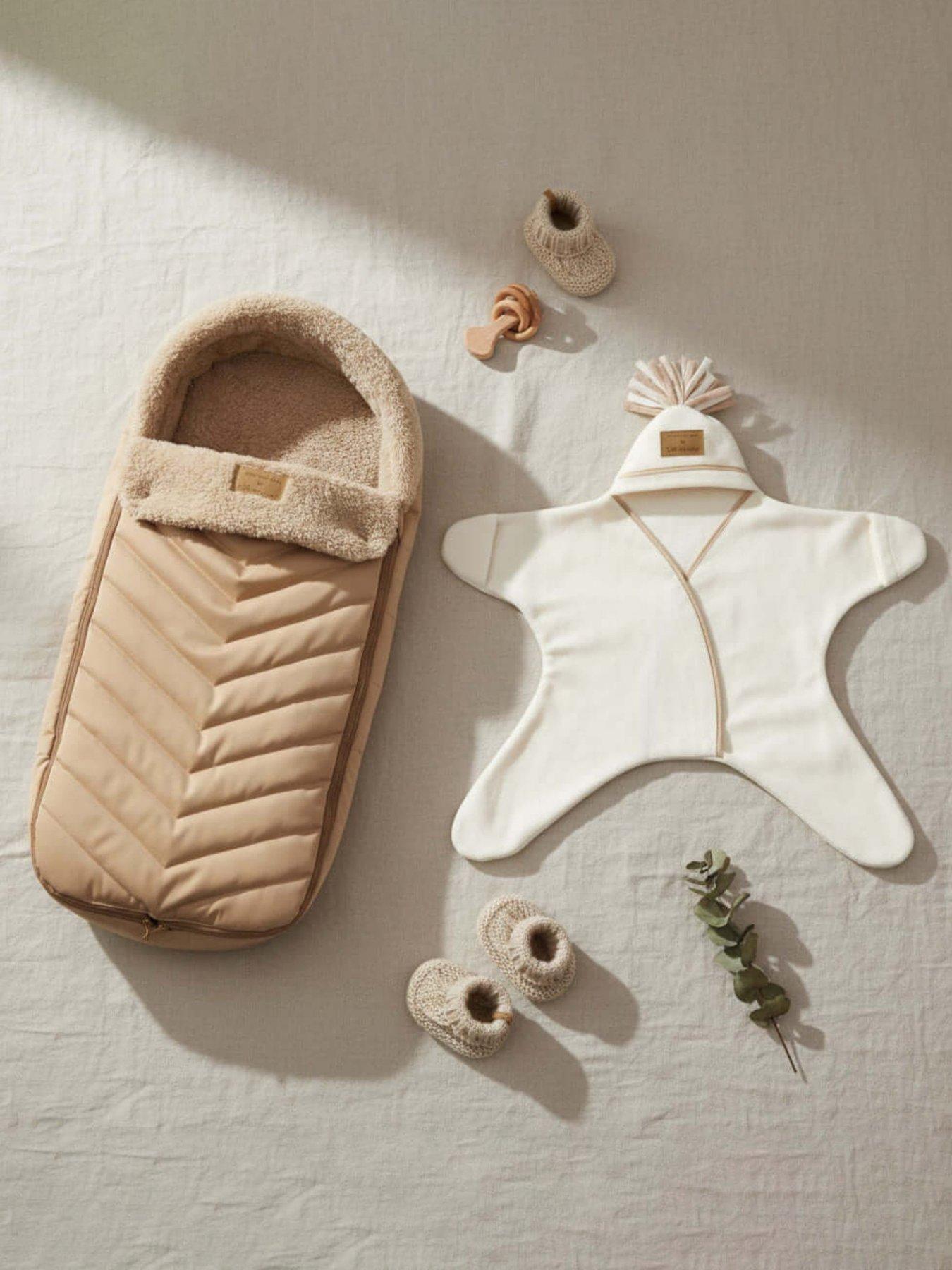 Image 1 of 5 of Clair De Lune Snug Footmuff Beige and  6-12 Month Star Wrap Cream