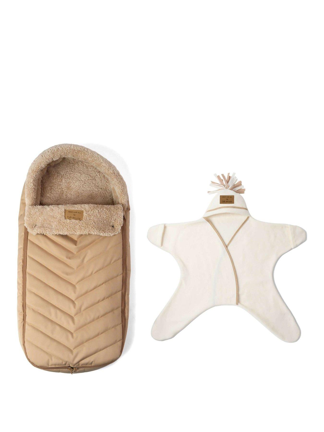 Image 2 of 5 of Clair De Lune Snug Footmuff Beige and  6-12 Month Star Wrap Cream