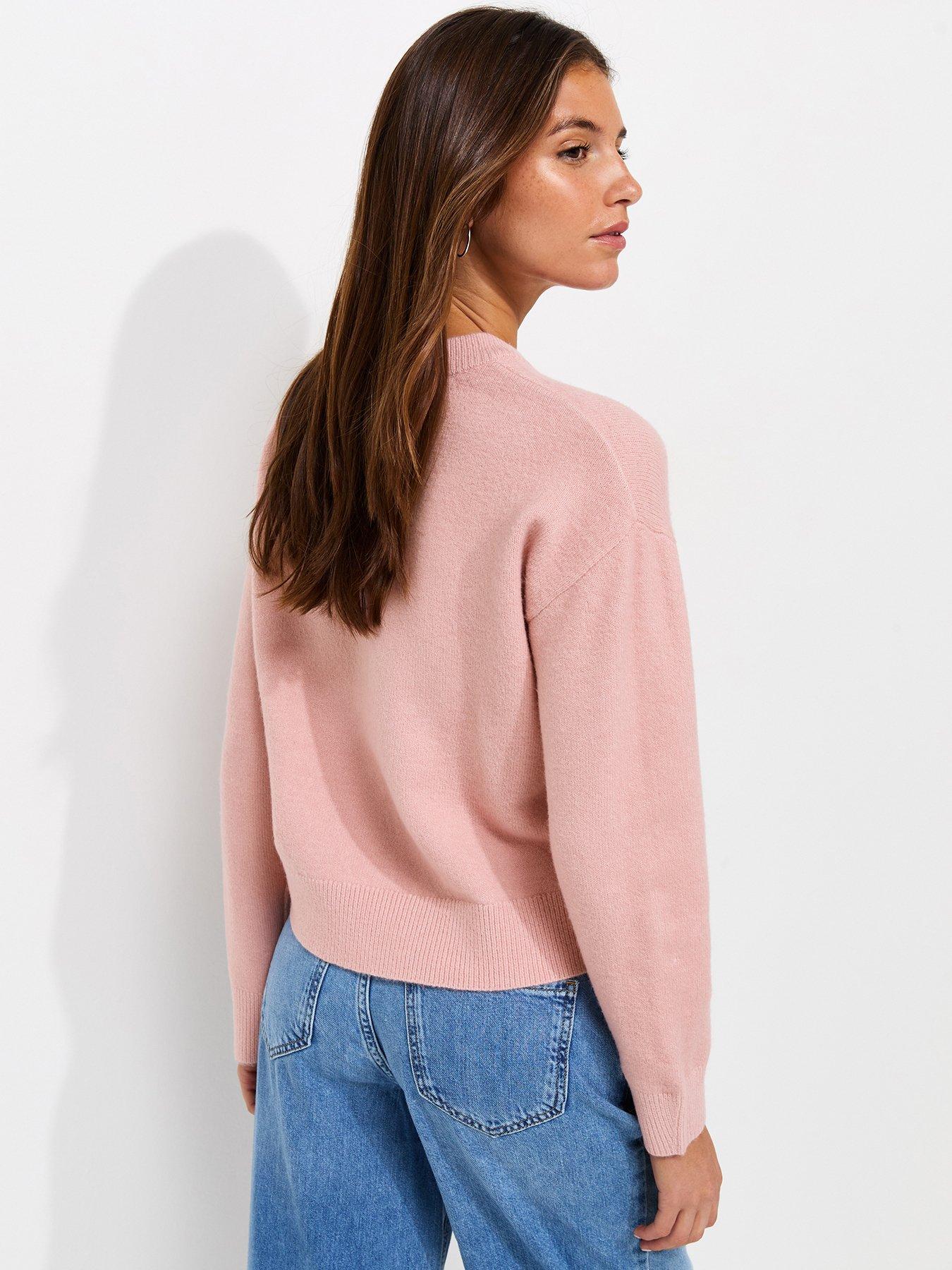 Image 2 of 6 of New Look Light Pink Midweight Crew Neck Jumper