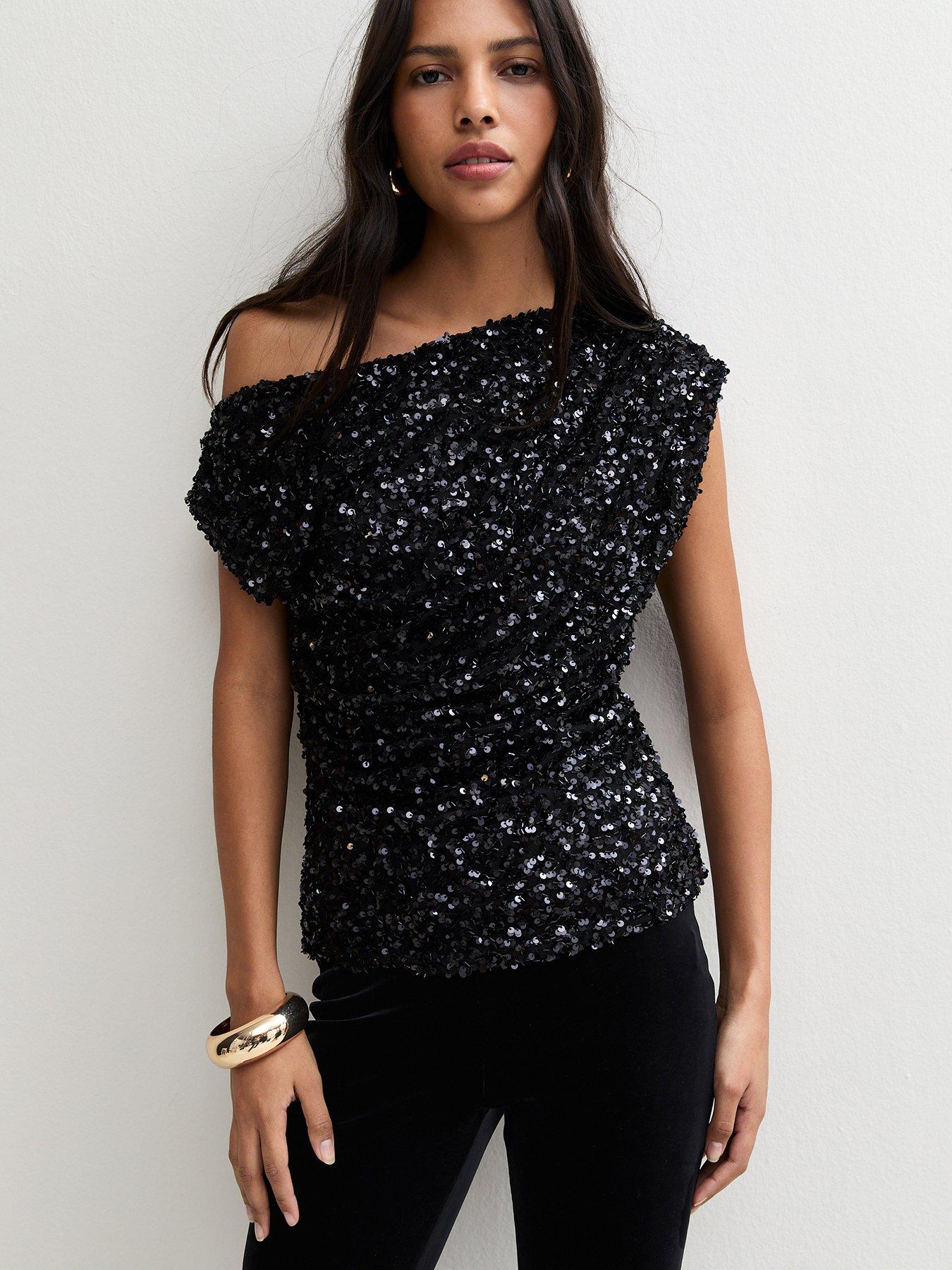 Image 1 of 6 of New Look Go Tate Sequin Fallen Shell