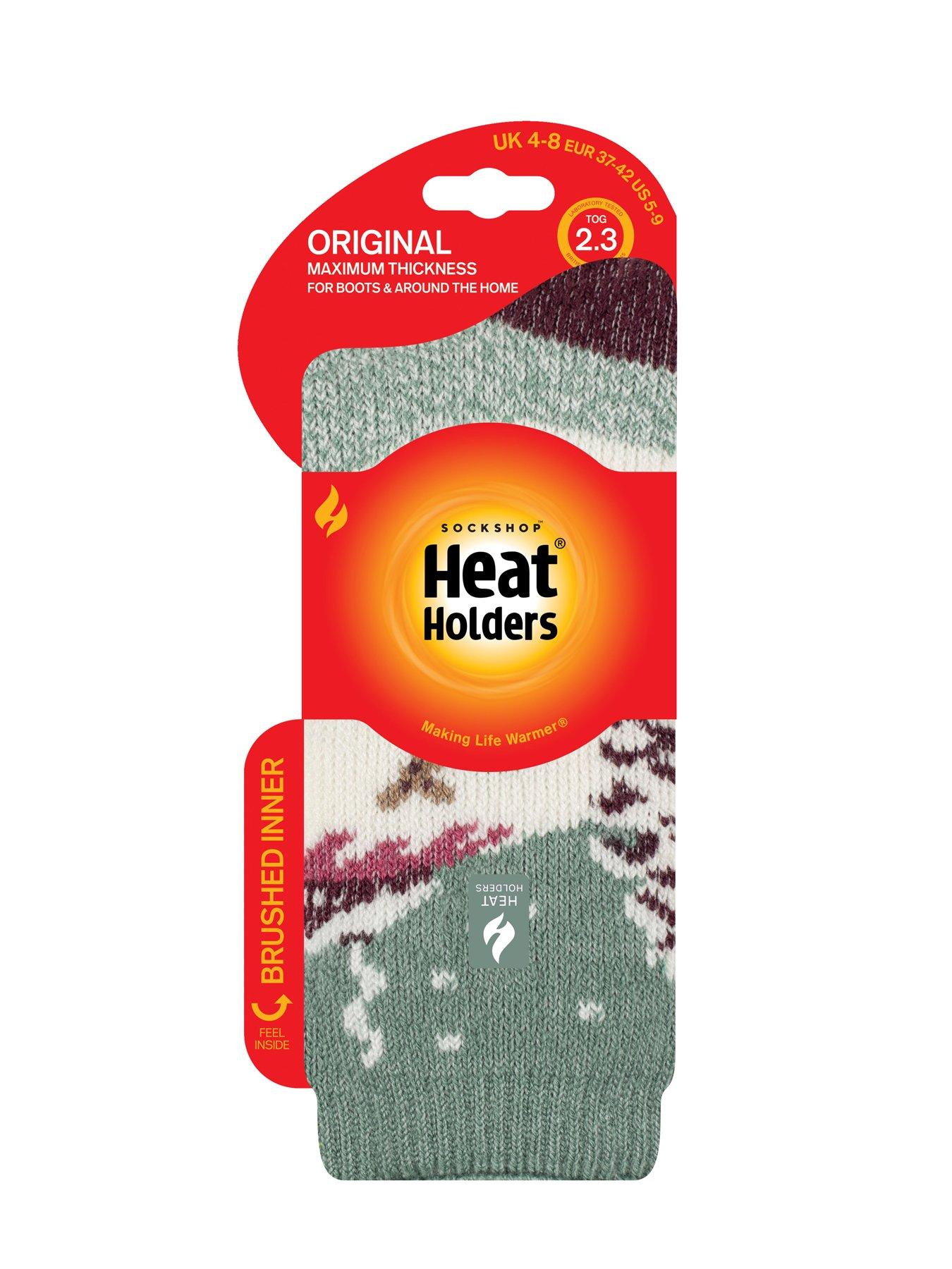 Image 2 of 2 of Heat Holders HEAT HOLDERS PAIR OF JACQUARD SOCKS - FAWN LANDSCAPE SAGE GREEN
