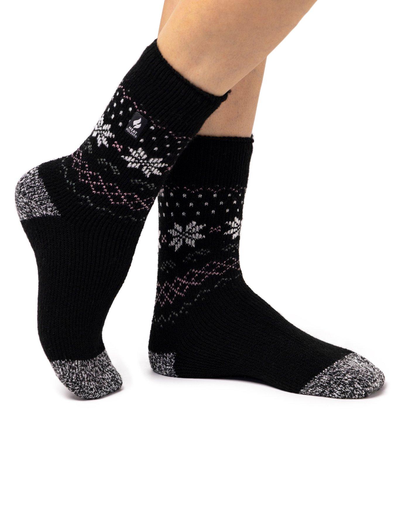 Image 1 of 3 of Heat Holders HEAT HOLDERS PAIR OF JACQUARD SOCKS - FAIRISLE BAND BLACK