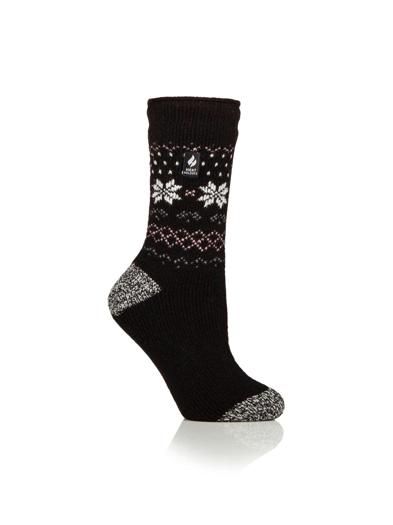 Image 2 of 3 of Heat Holders HEAT HOLDERS PAIR OF JACQUARD SOCKS - FAIRISLE BAND BLACK