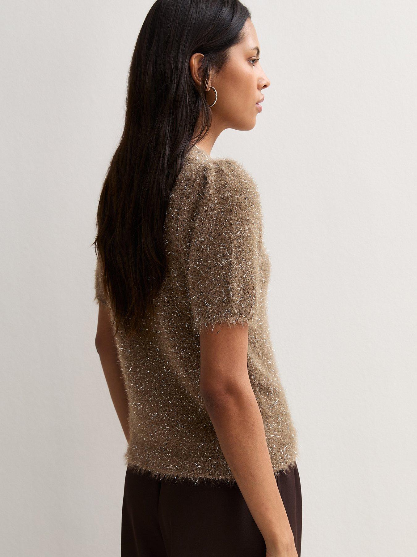 Image 2 of 5 of New Look Op Vde Fluffy Sparkle Tee