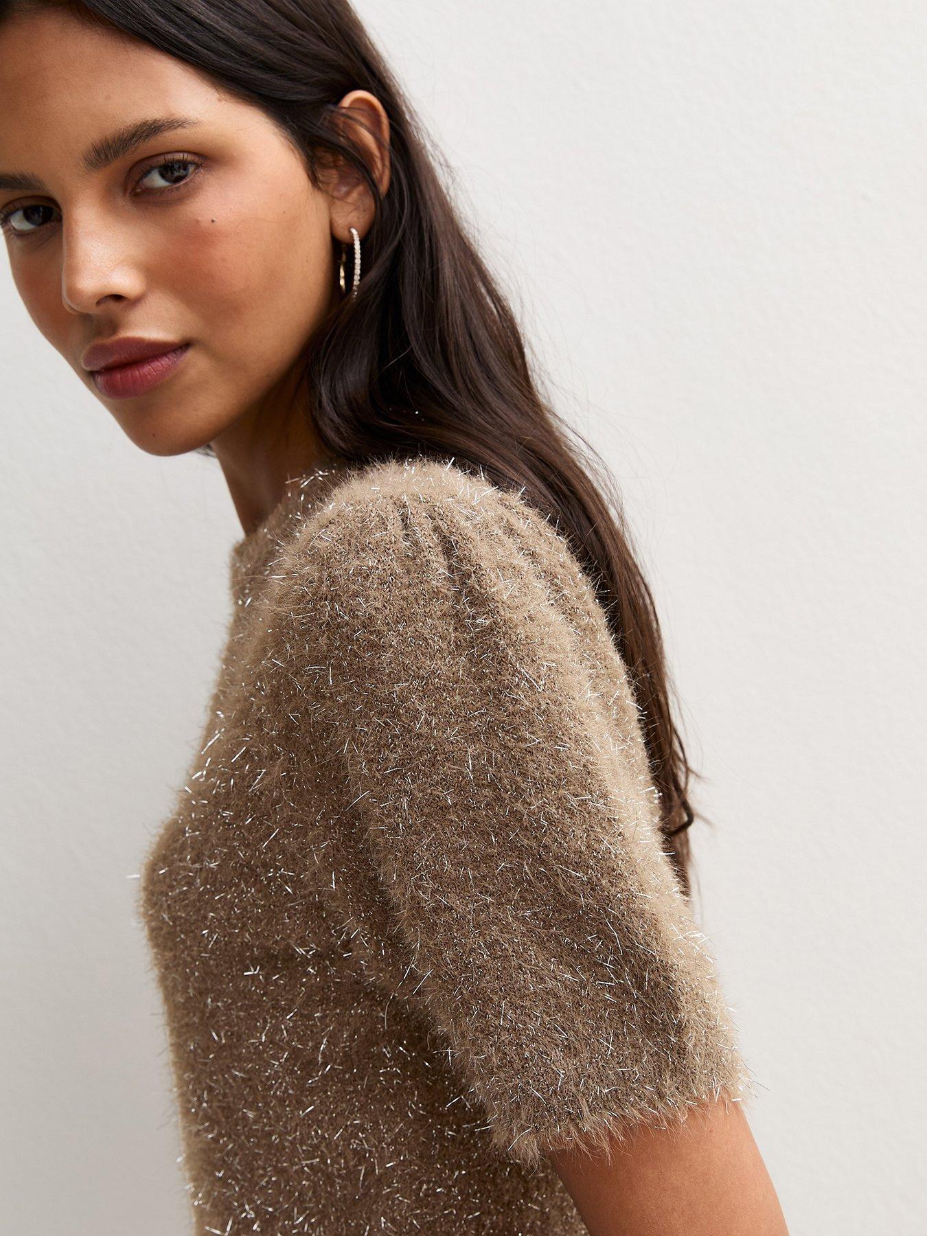 Image 4 of 5 of New Look Op Vde Fluffy Sparkle Tee