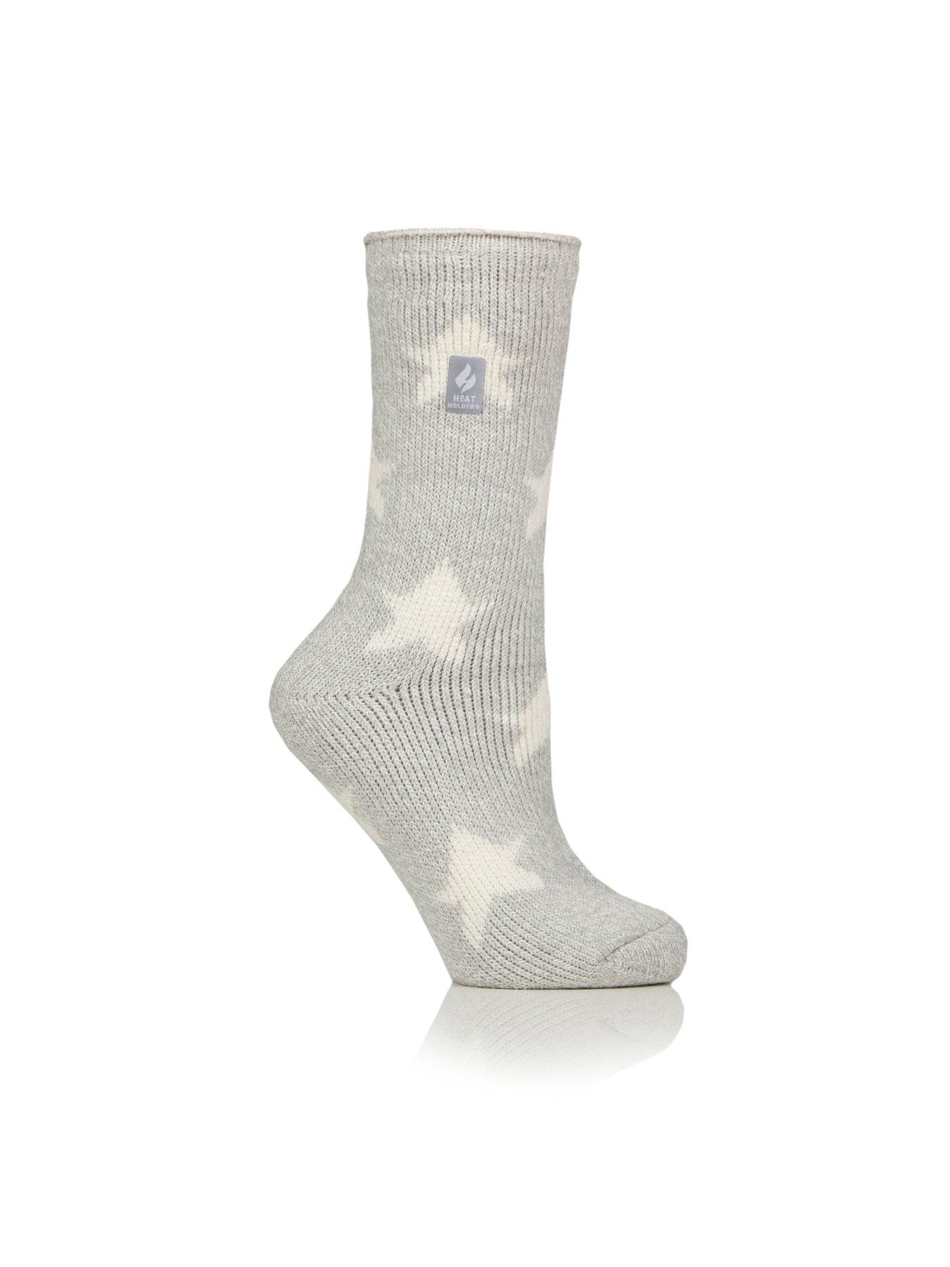 Image 2 of 3 of Heat Holders HEAT HOLDERS PAIR OF JACQUARD SOCKS - BOLD STAR - SILVER GREY