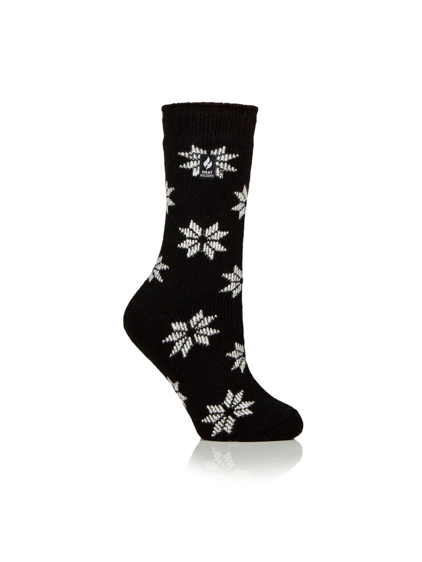 Image 2 of 3 of Heat Holders HEAT HOLDERS PAIR OF JACQUARD SOCKS - BOLD SNOWFLAKE - BLACK