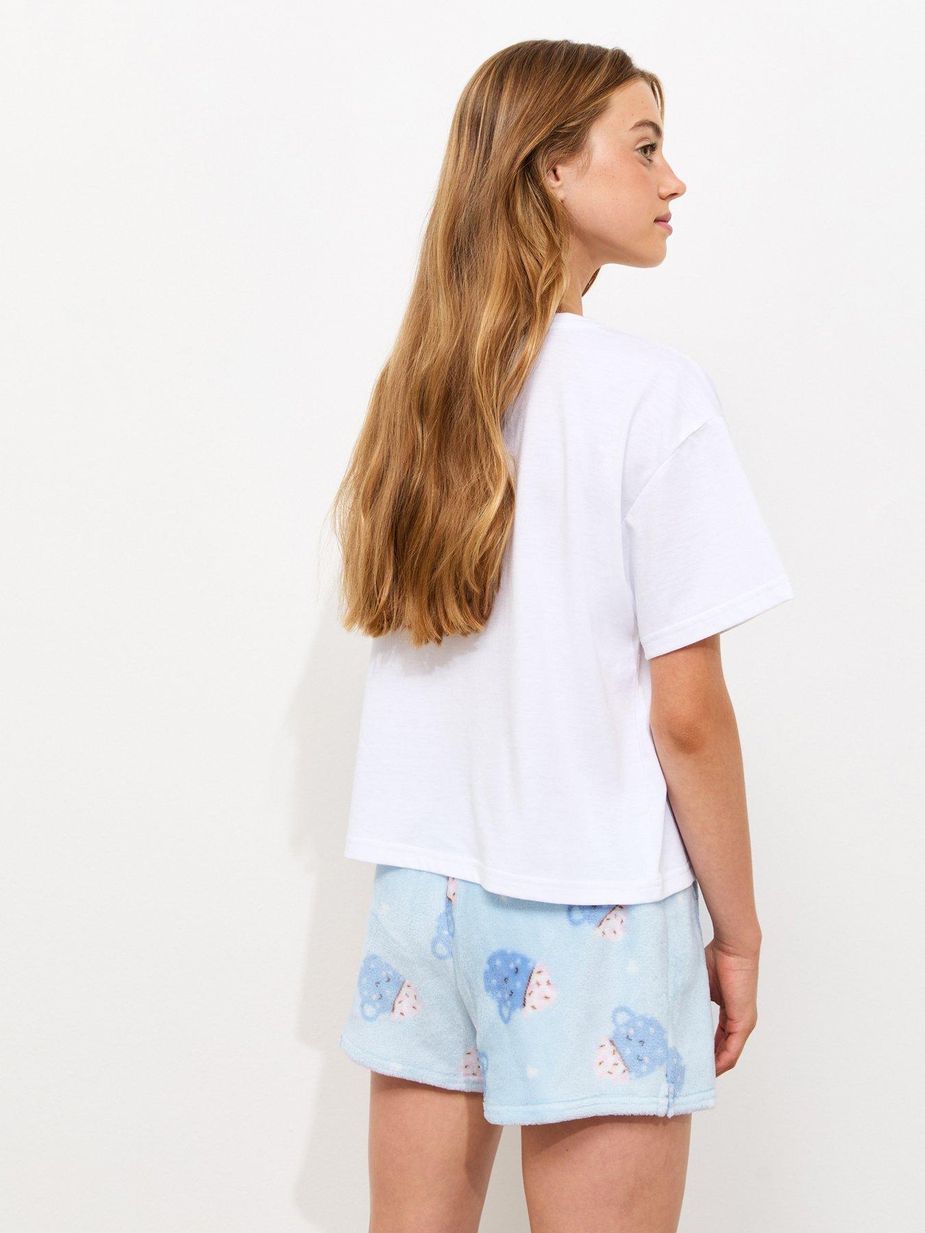 Image 2 of 6 of New Look 915 Girls Blue Hot Chocolate T-shirt And Shorts Pyjama Set
