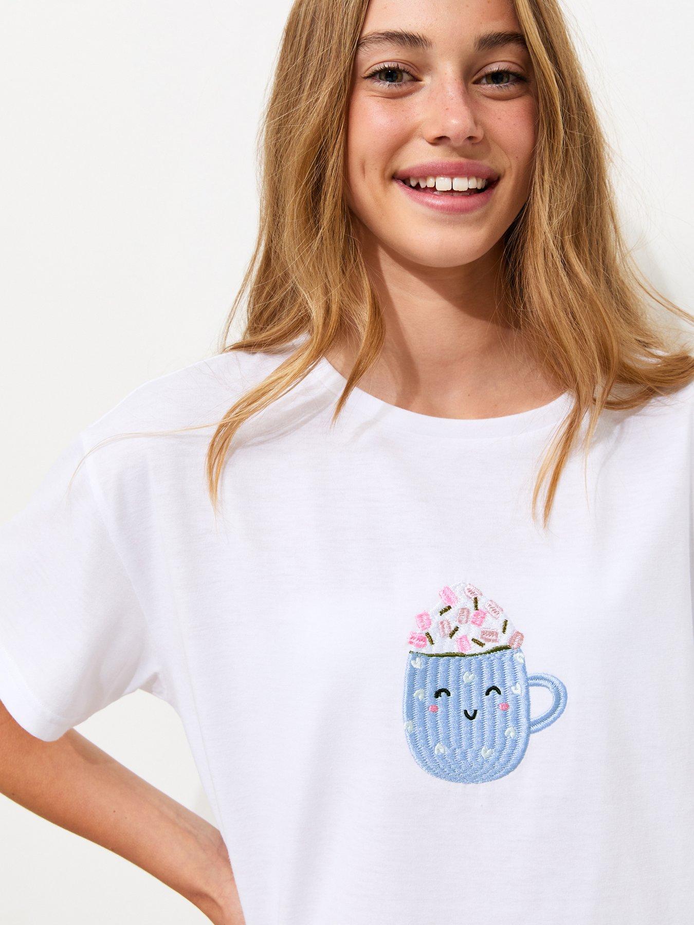 Image 5 of 6 of New Look 915 Girls Blue Hot Chocolate T-shirt And Shorts Pyjama Set