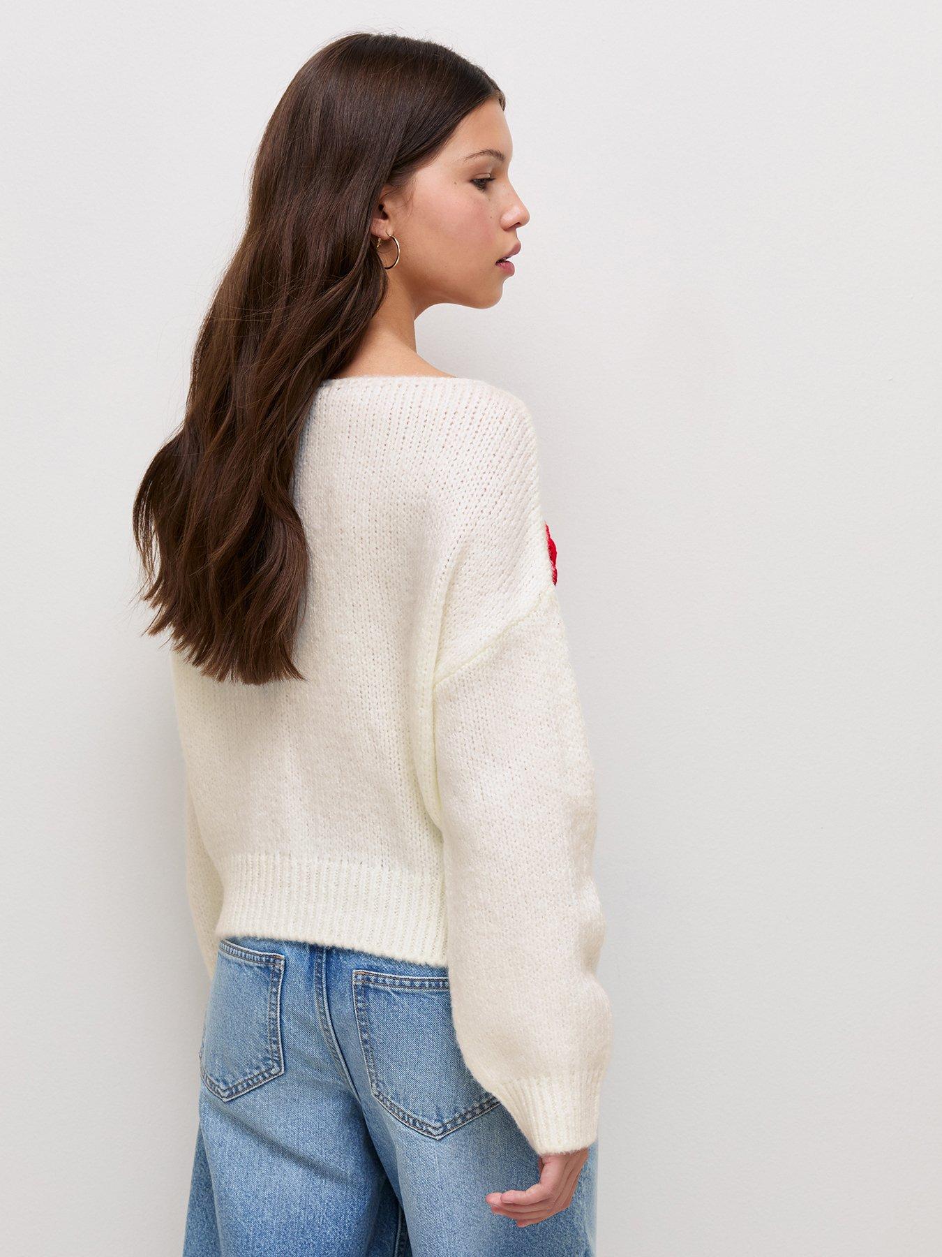 Image 2 of 6 of New Look 915 Girls Cream Plaited Bow Knitted Jumper