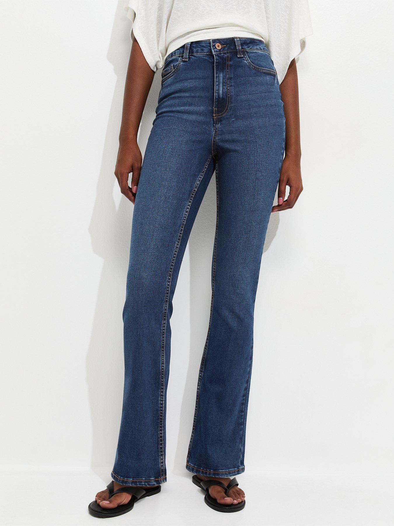Image 1 of 4 of New Look Blue Dee Bootcut Leg Jeans