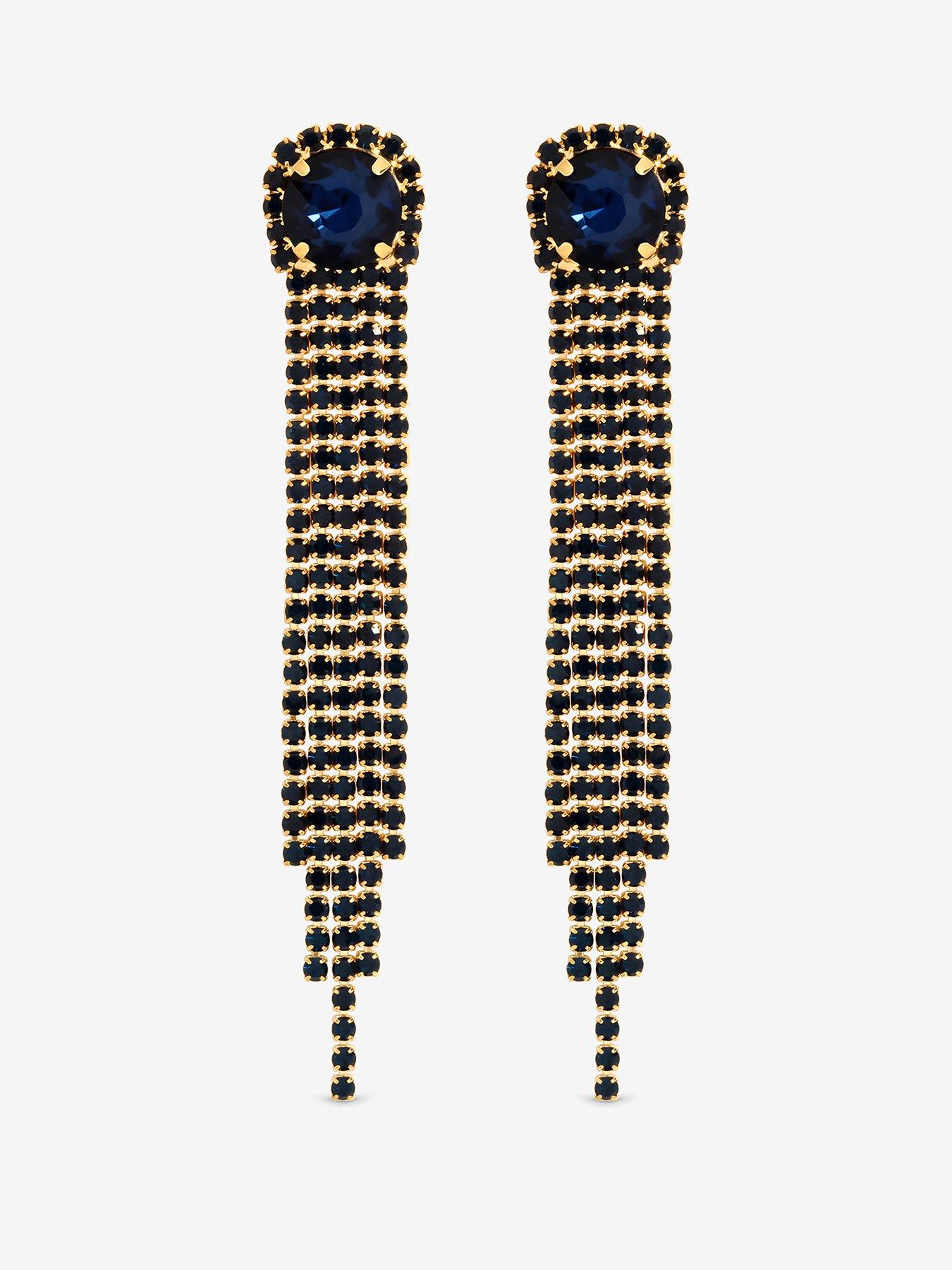 Mood Gold Plated Sapphire Drop Earrings