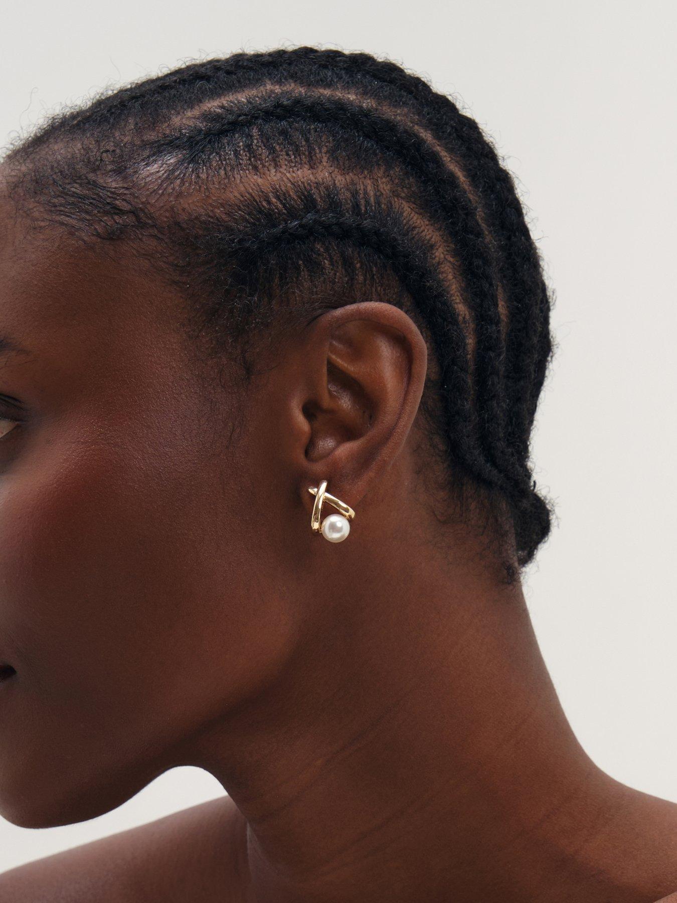 Image 3 of 3 of Mood Mood Gold Plated And Pearl Earrings