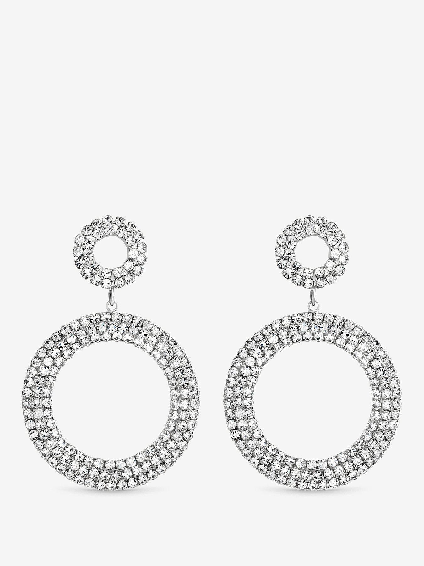 Mood MOOD JET OPEN CIRCLE STATEMENT EARRINGS