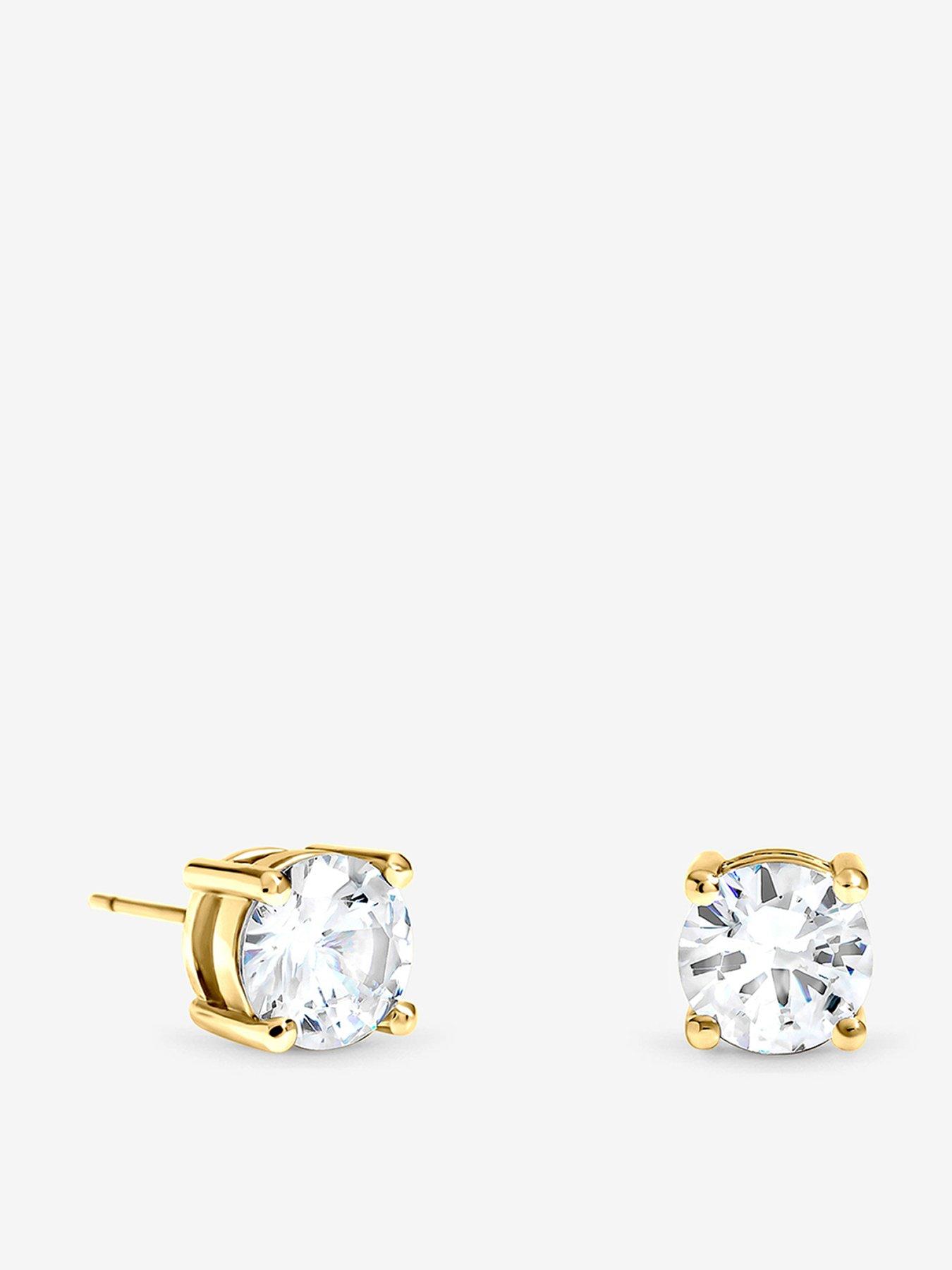 Mood MOOD GOLD PLATE CLAW SET CRYSTAL STUD EARRING