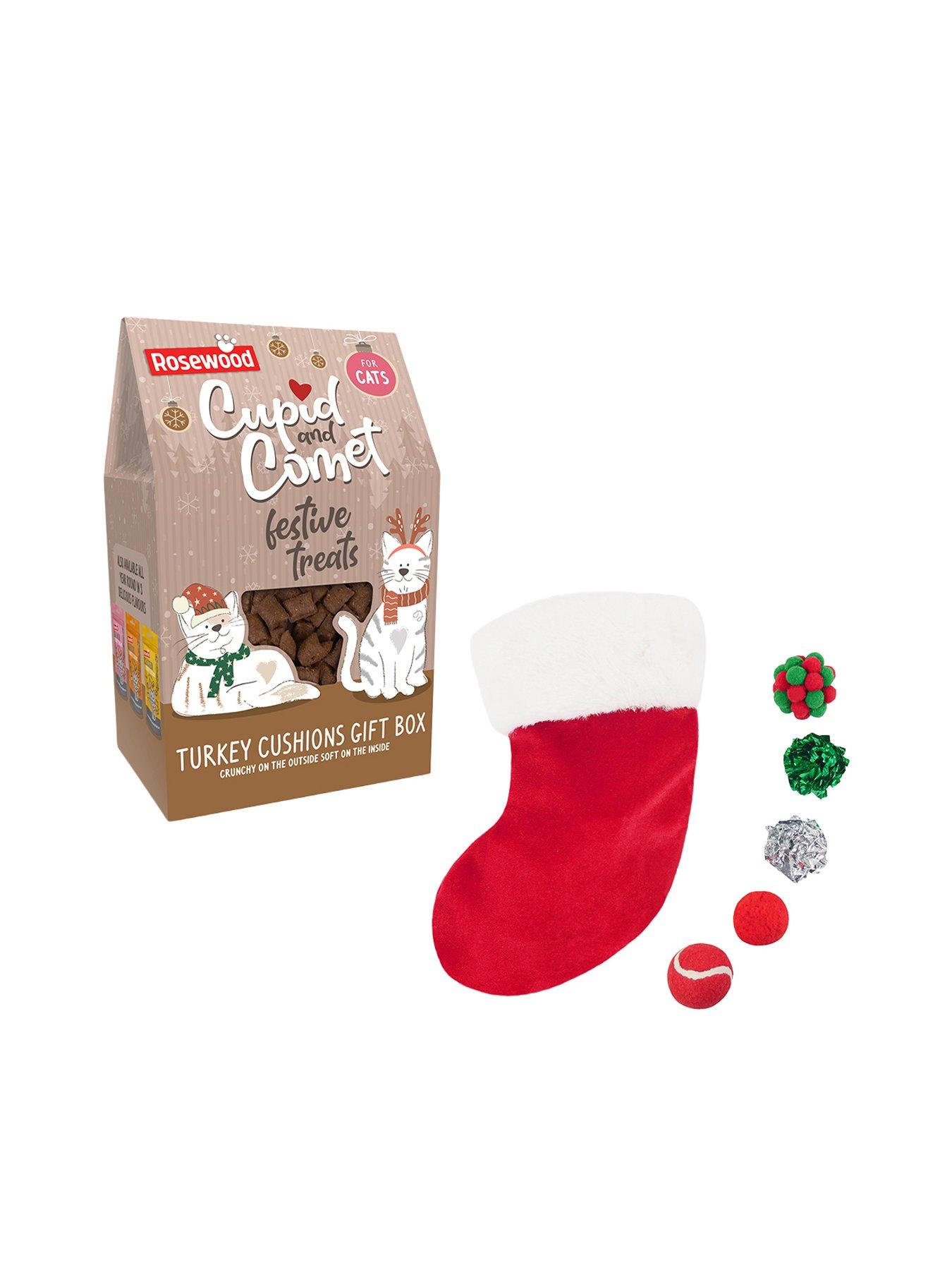 Image 1 of 6 of Rosewood Turkey Cat Cushion Gift Box/Christmas Cat Stocking Toy