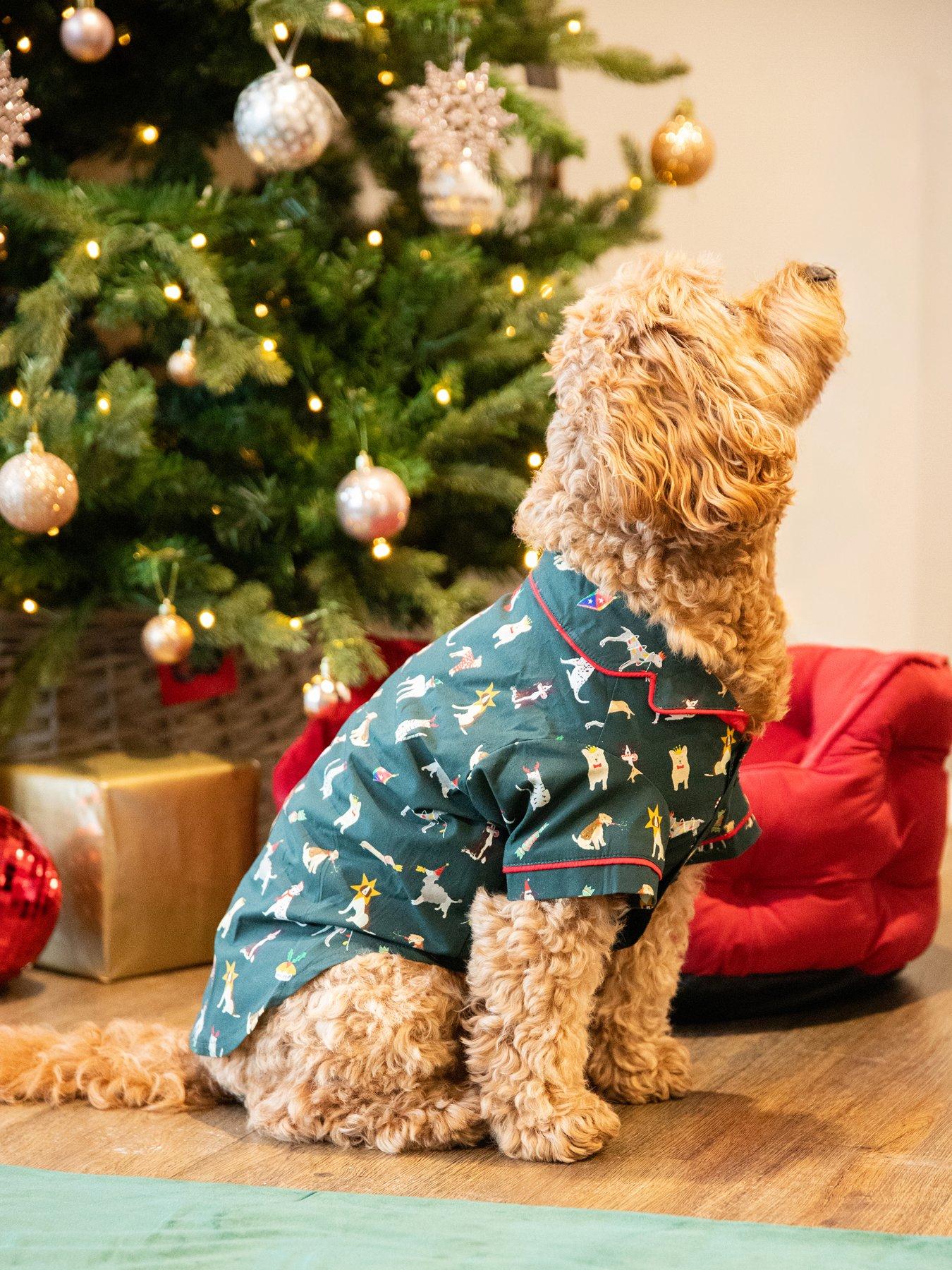 Image 1 of 3 of Joules Joules Green Festive Print PJ's Small