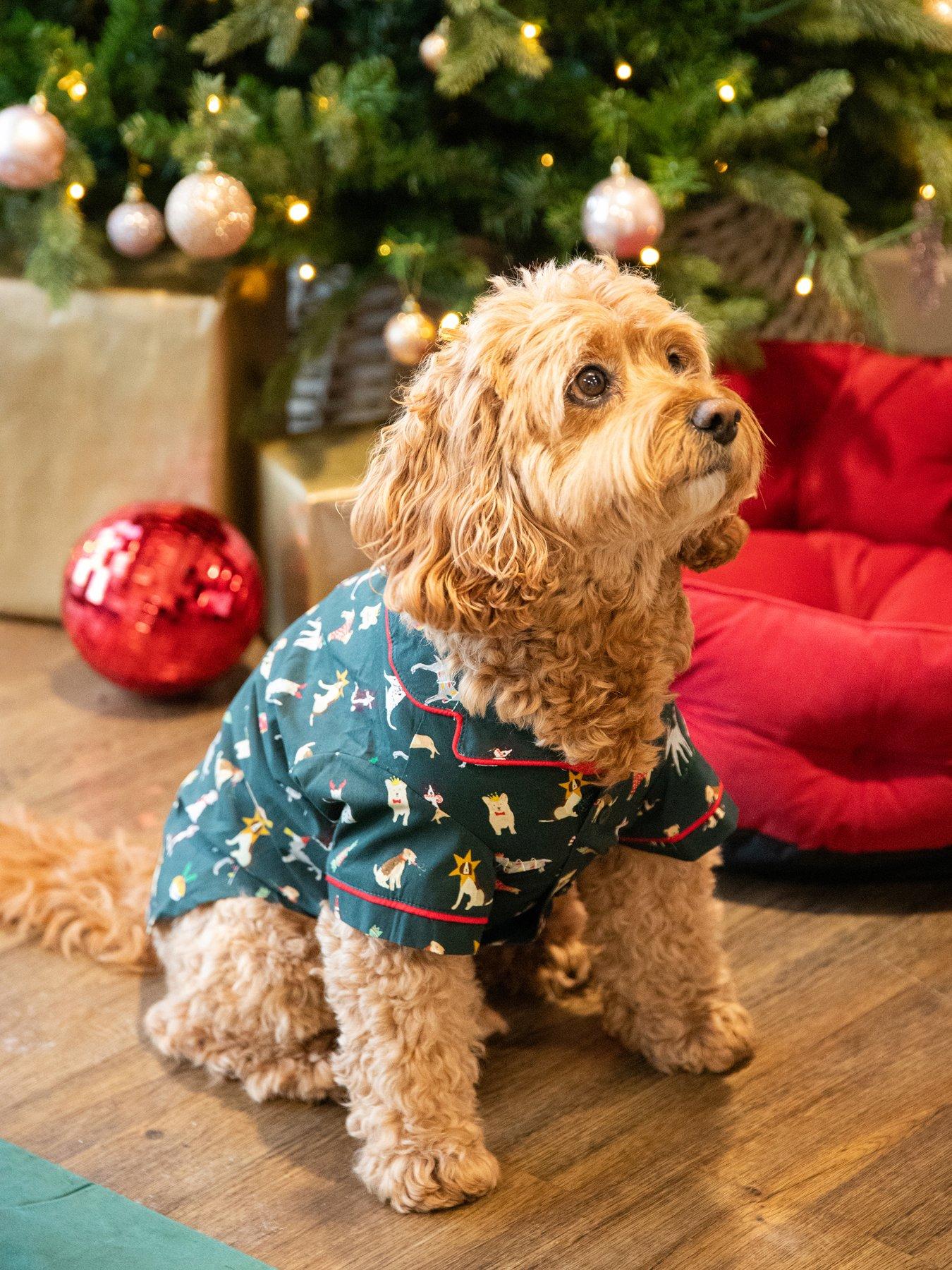 Image 3 of 3 of Joules Joules Green Festive Print PJ's Small