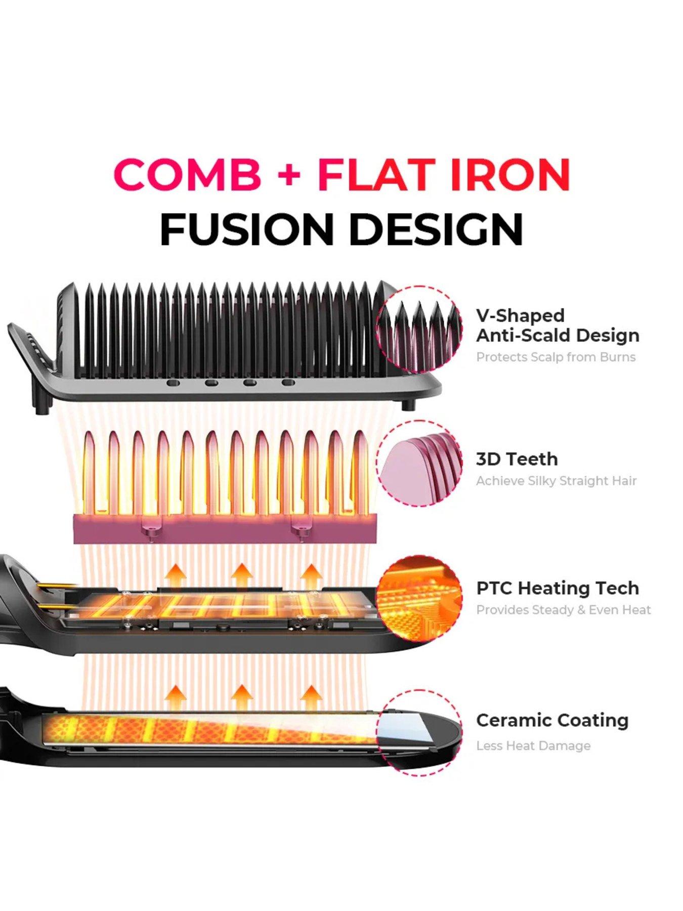 Image 7 of 7 of Tymo TYMO Flipro Hair Straightening Iron & Comb - Pink Shimmer