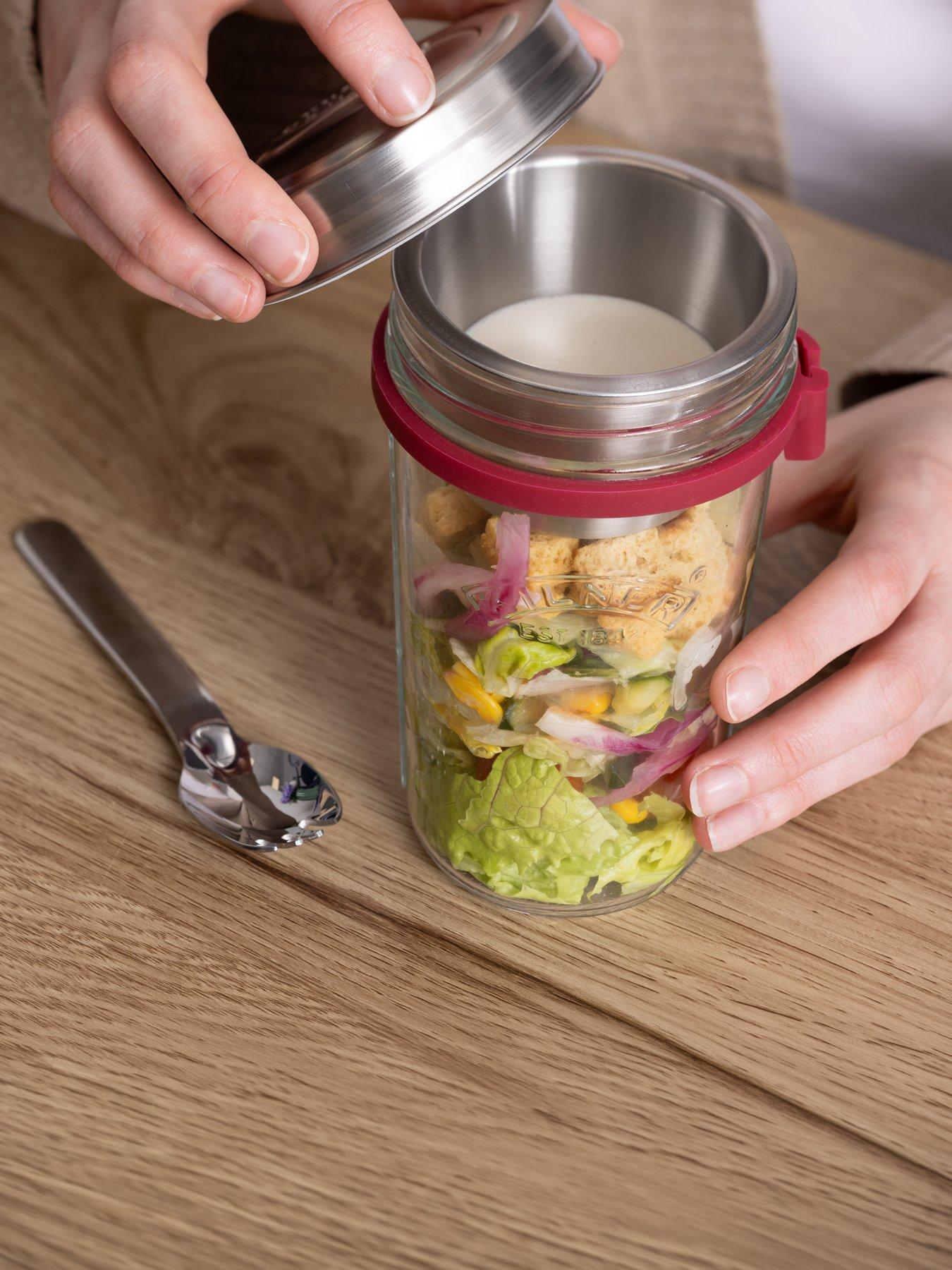 Image 1 of 6 of KILNER On The Go Glass Breakfast Jar Set Of 2