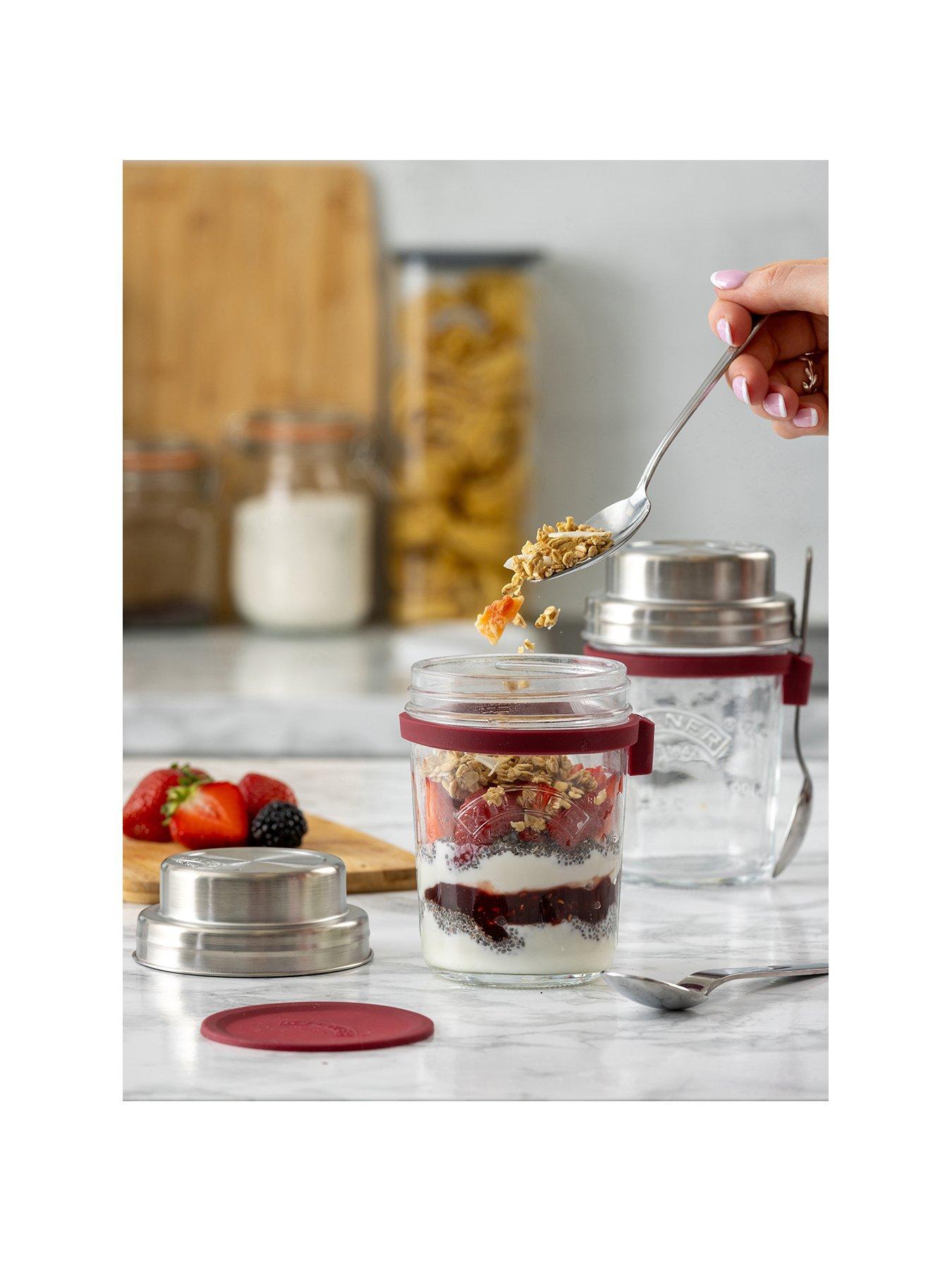 Image 2 of 6 of KILNER On The Go Glass Breakfast Jar Set Of 2