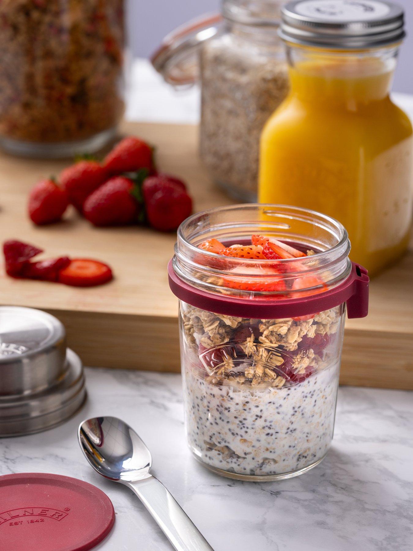 KILNER On The Go Glass Breakfast Jar Set