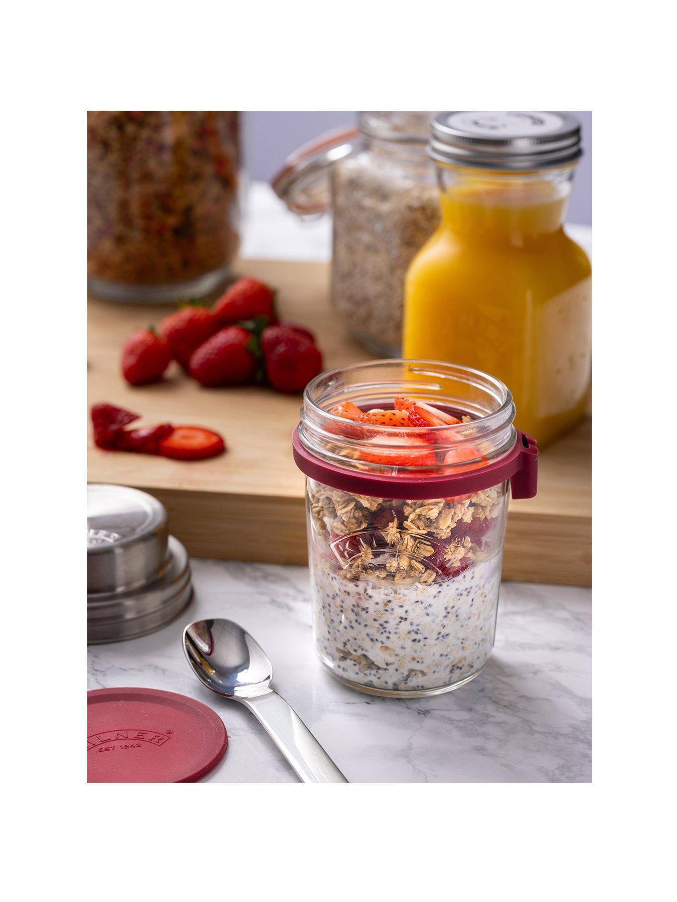 Image 2 of 6 of KILNER On The Go Glass Breakfast Jar Set