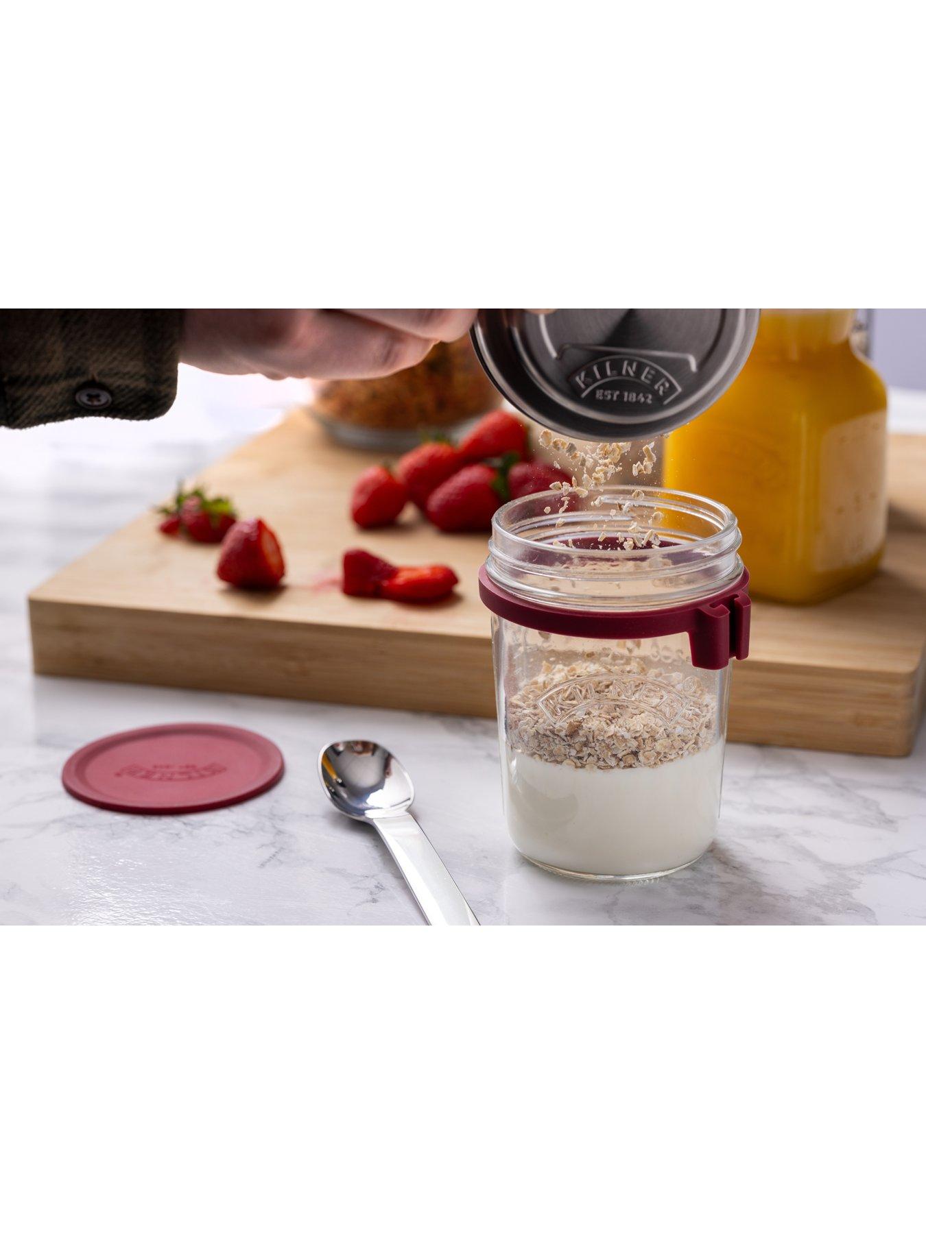 Image 4 of 6 of KILNER On The Go Glass Breakfast Jar Set