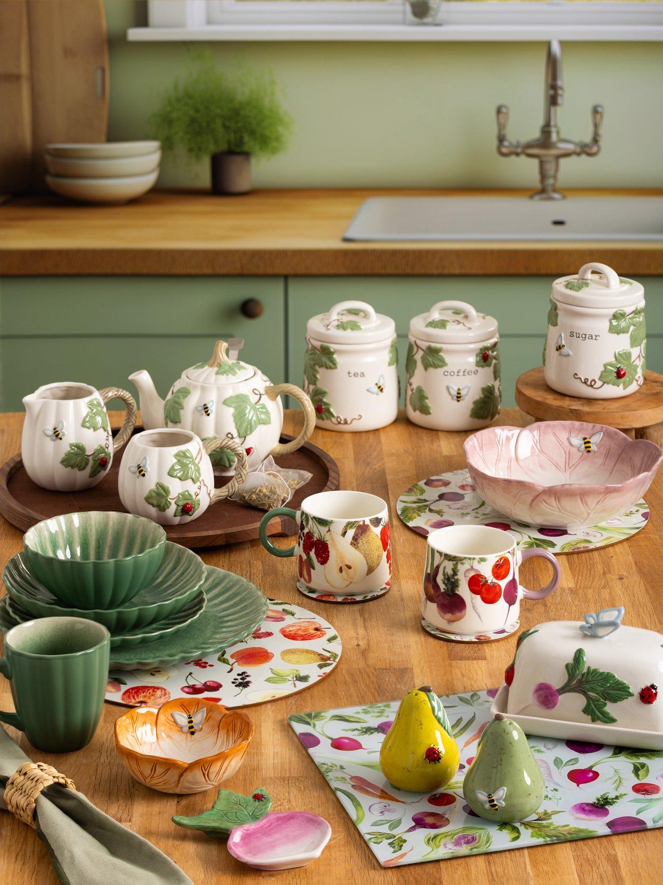 Image 4 of 5 of Price & Kensington Set Of 4 Harvest Harmony Mugs 350ml Green