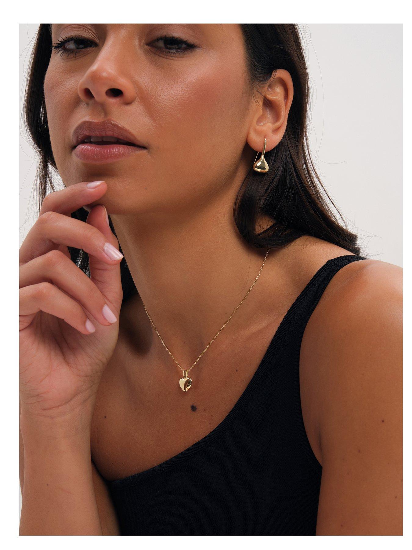 Inicio Gold Polished Puff Heart Pendant