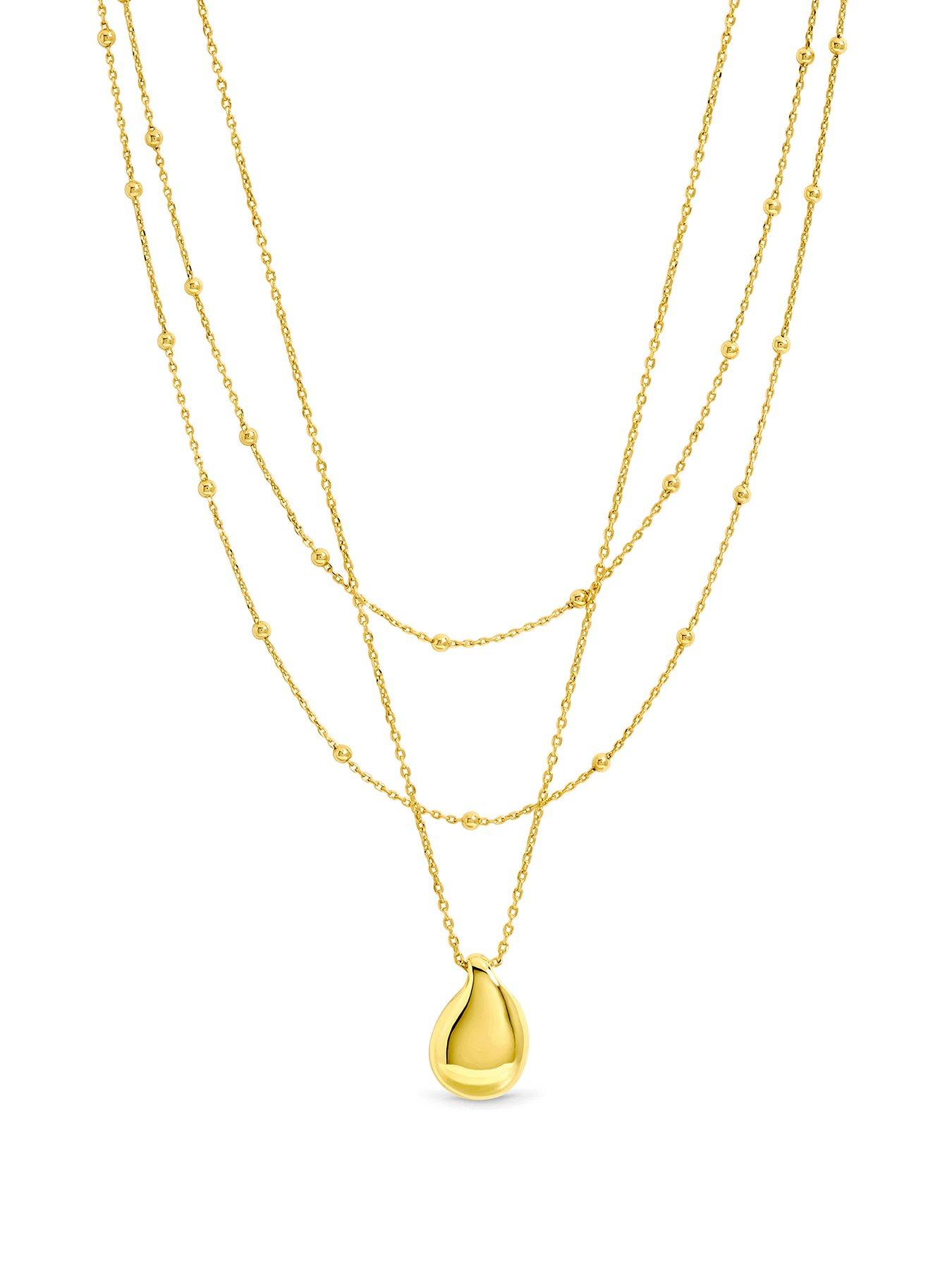 Inicio Inicio Gold Double Row Station Droplet Necklace