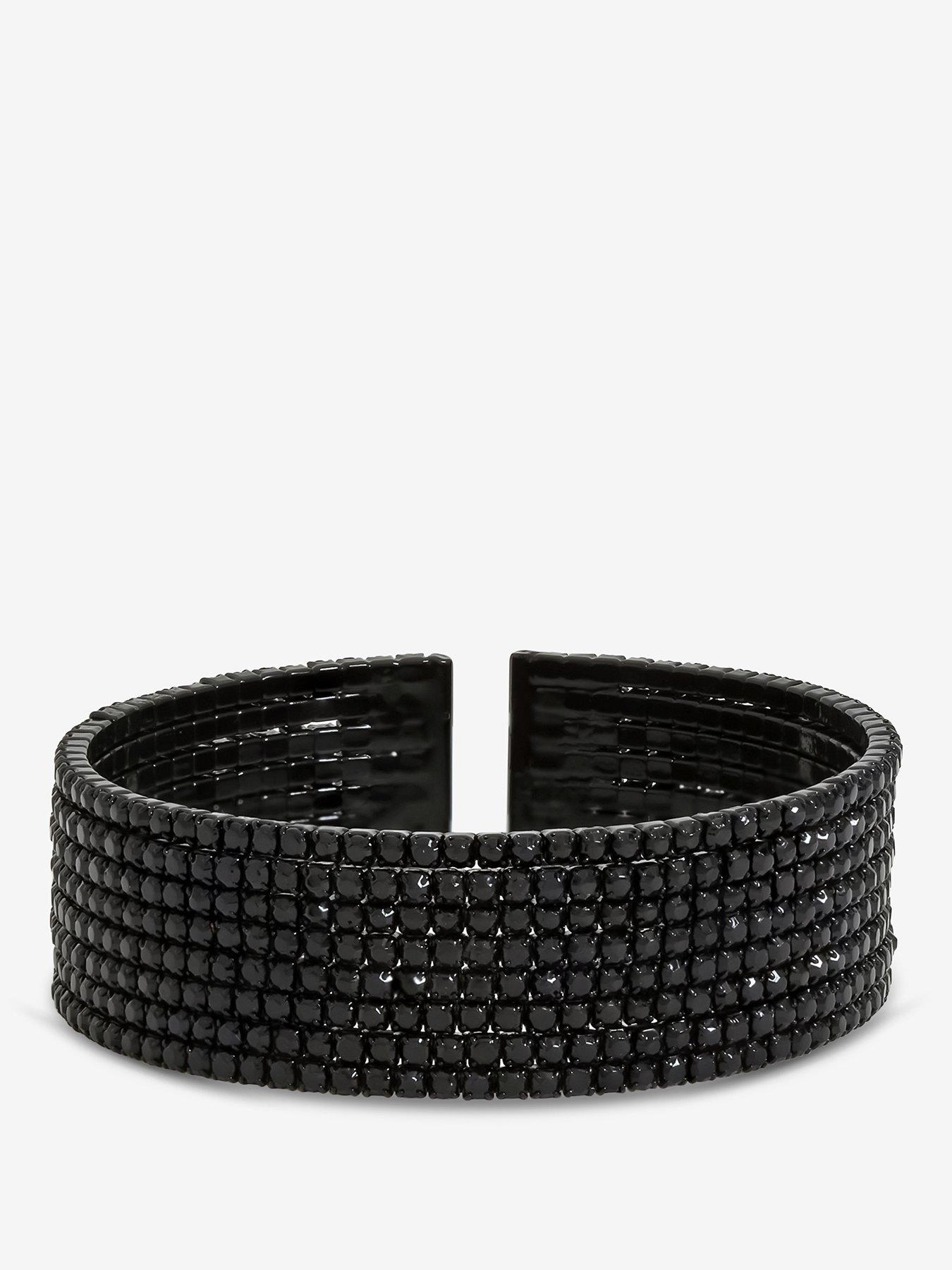 Mood MOOD JET CRYSTAL CUFF BRACELET