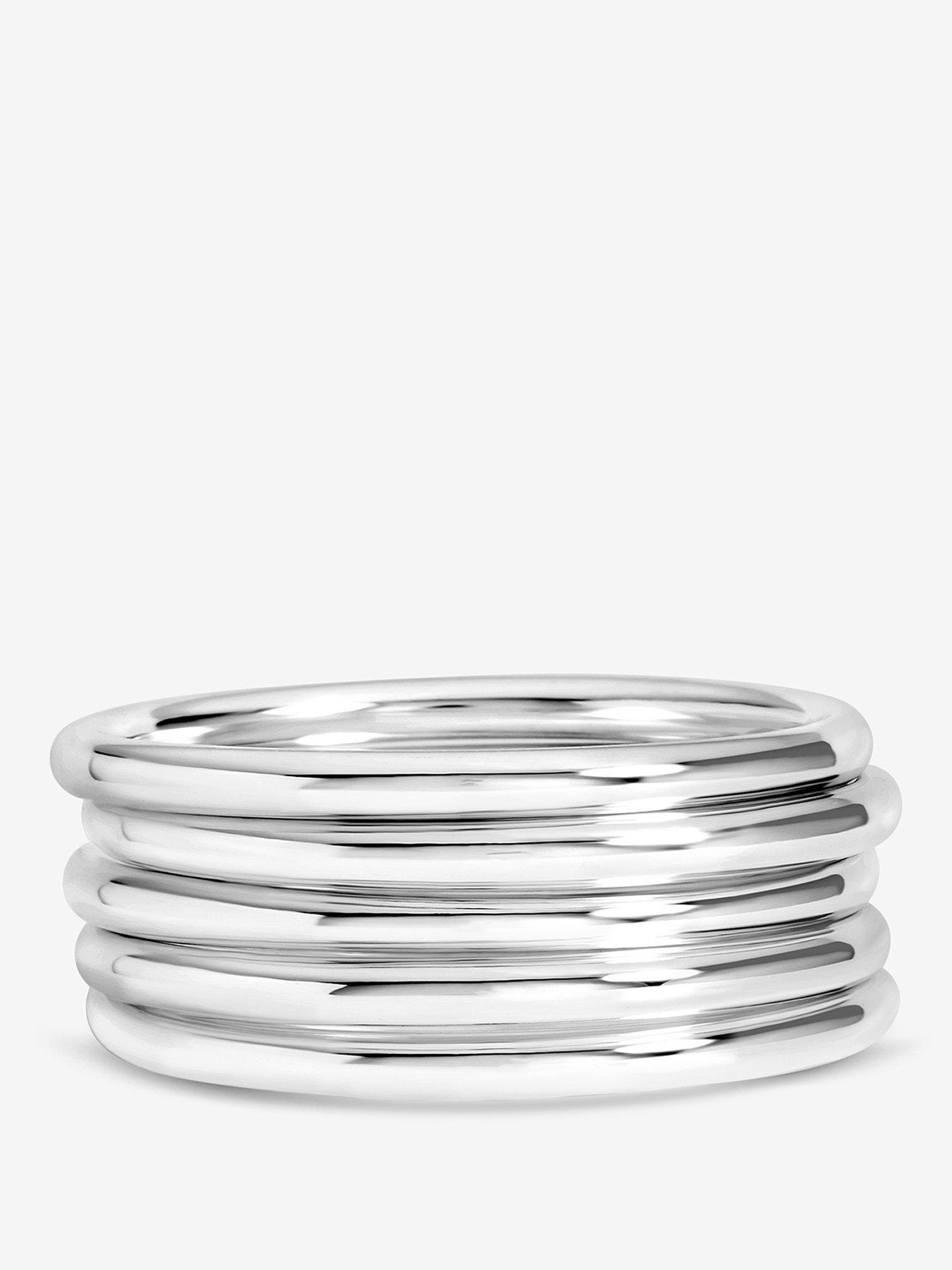 Mood Silver Multi Bangle Pack