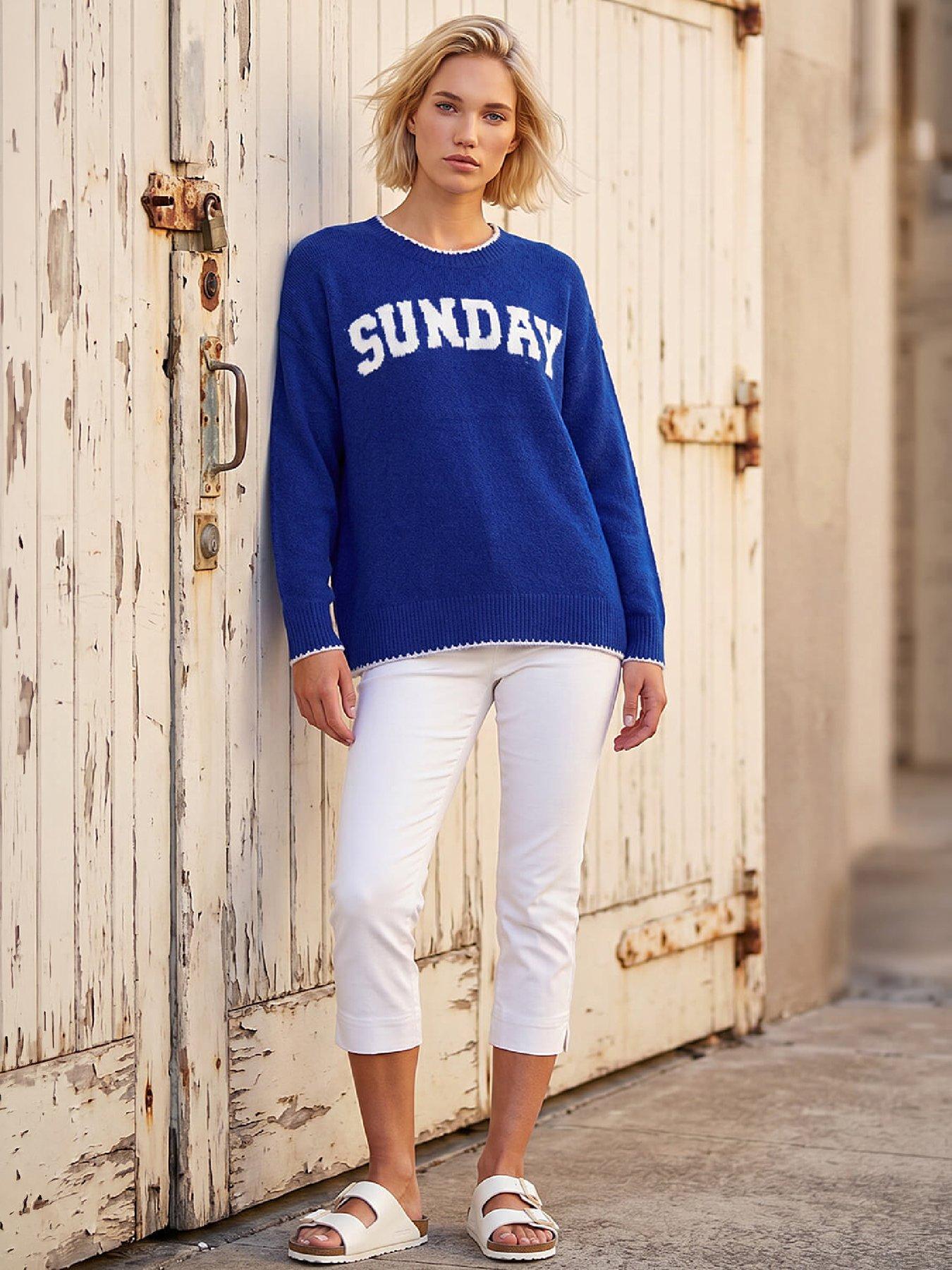 Image 2 of 4 of Roman Sunday Slogan Knit Jumper