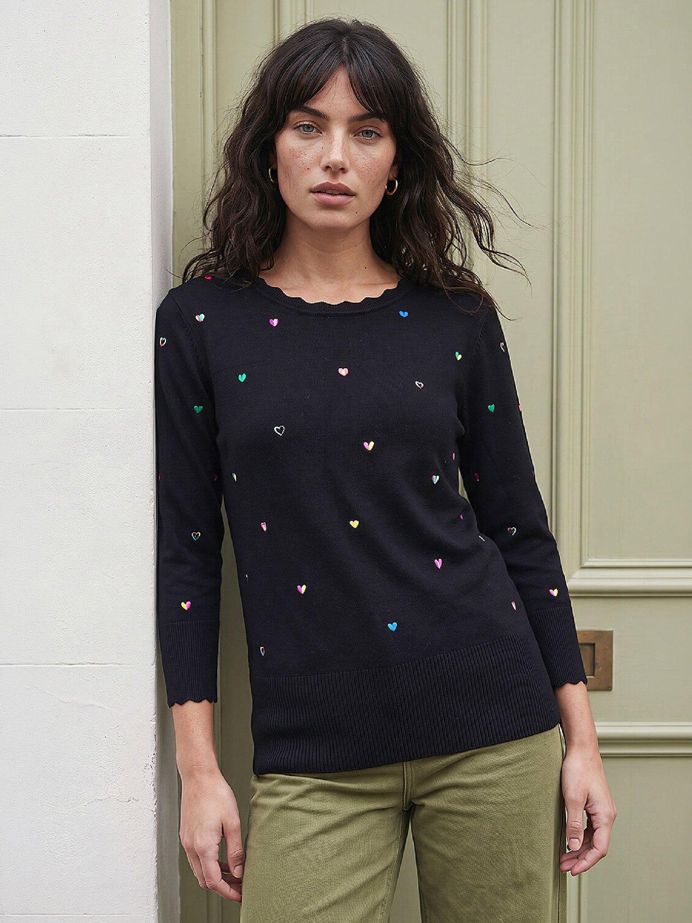 Roman Heart Embroidered Knit Jumper