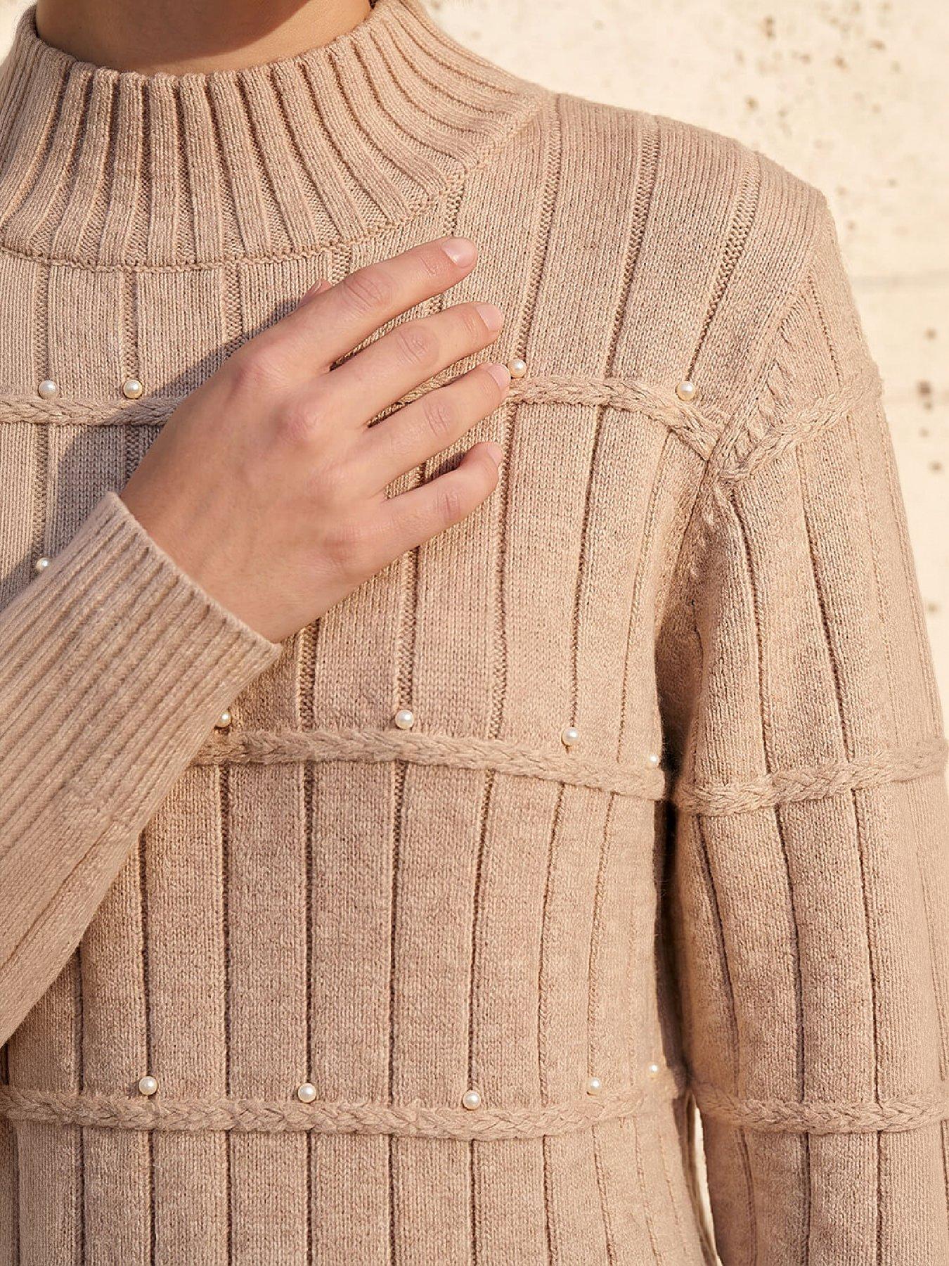 Image 3 of 4 of Roman Beaded Ribbed Knit Jumper
