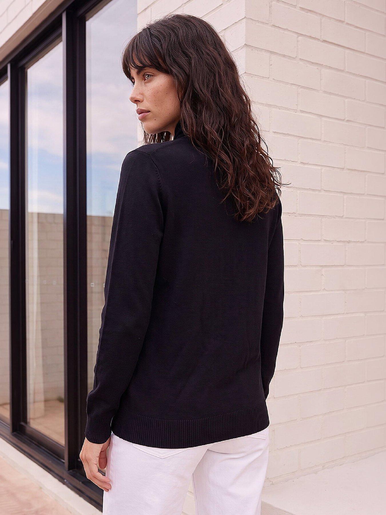 Image 2 of 5 of Roman Tie Neck Soft Knit Cardigan