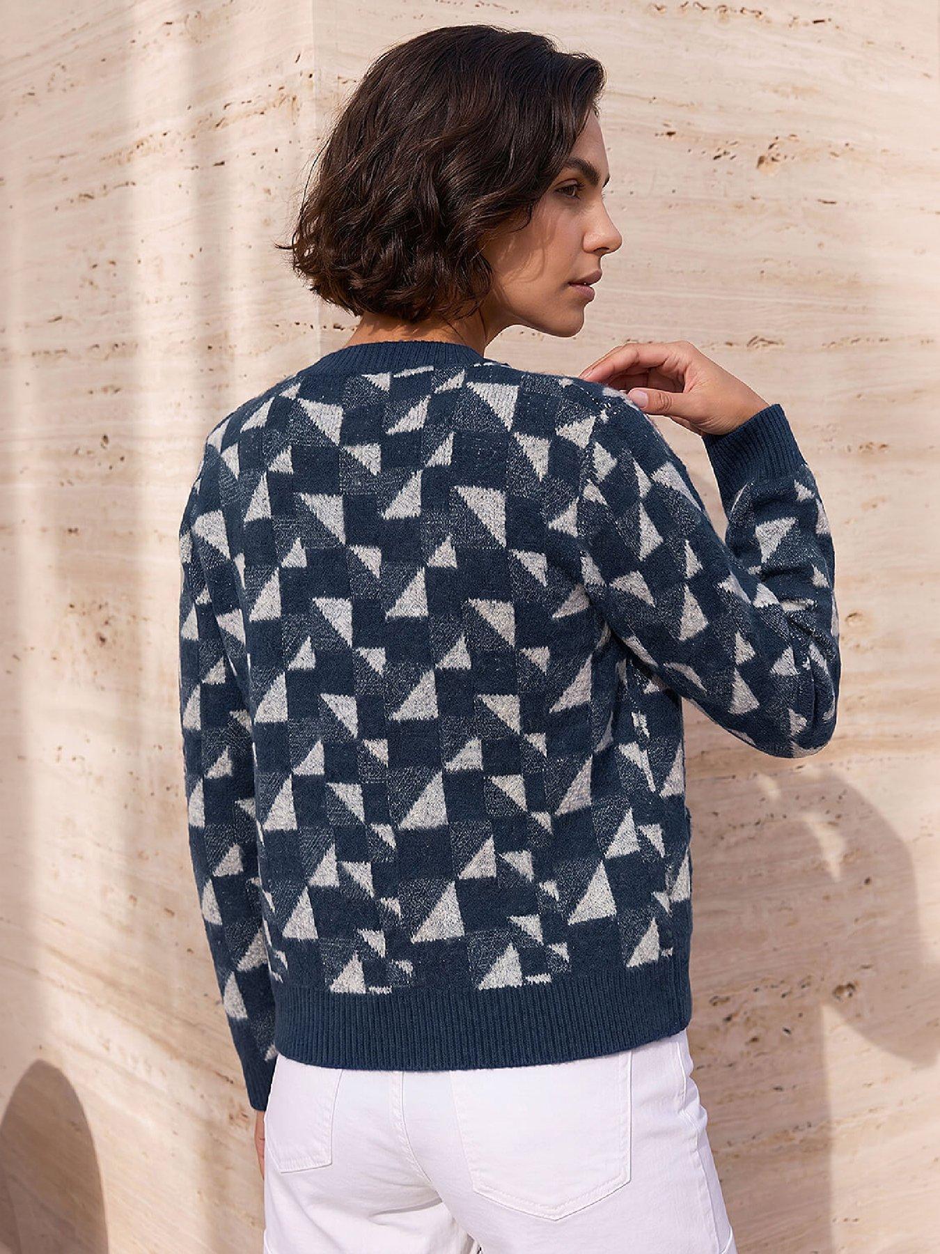 Image 3 of 4 of Roman Abstract Pattern Knit Cardigan