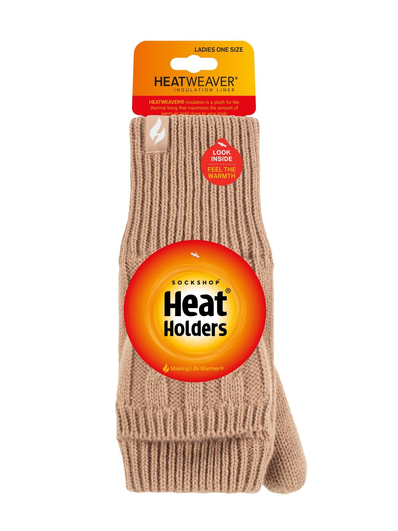 Image 5 of 5 of Heat Holders HEAT HOLDERS CABLE KNIT CONVERTER MITTENS - BEIGE