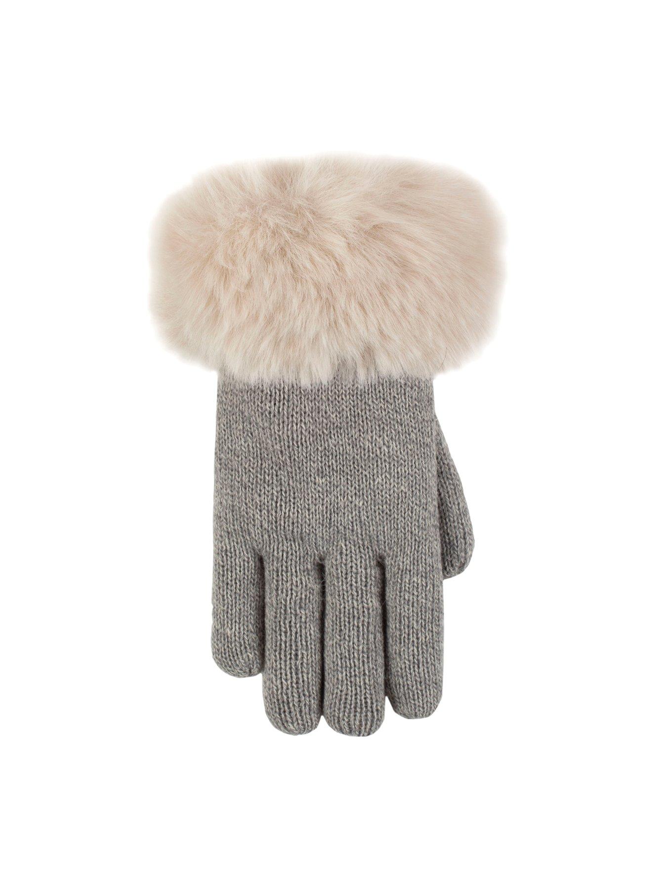 Image 2 of 3 of Heat Holders HEAT HOLDERS FAUX FUR GLOVES - LIGHT GREY