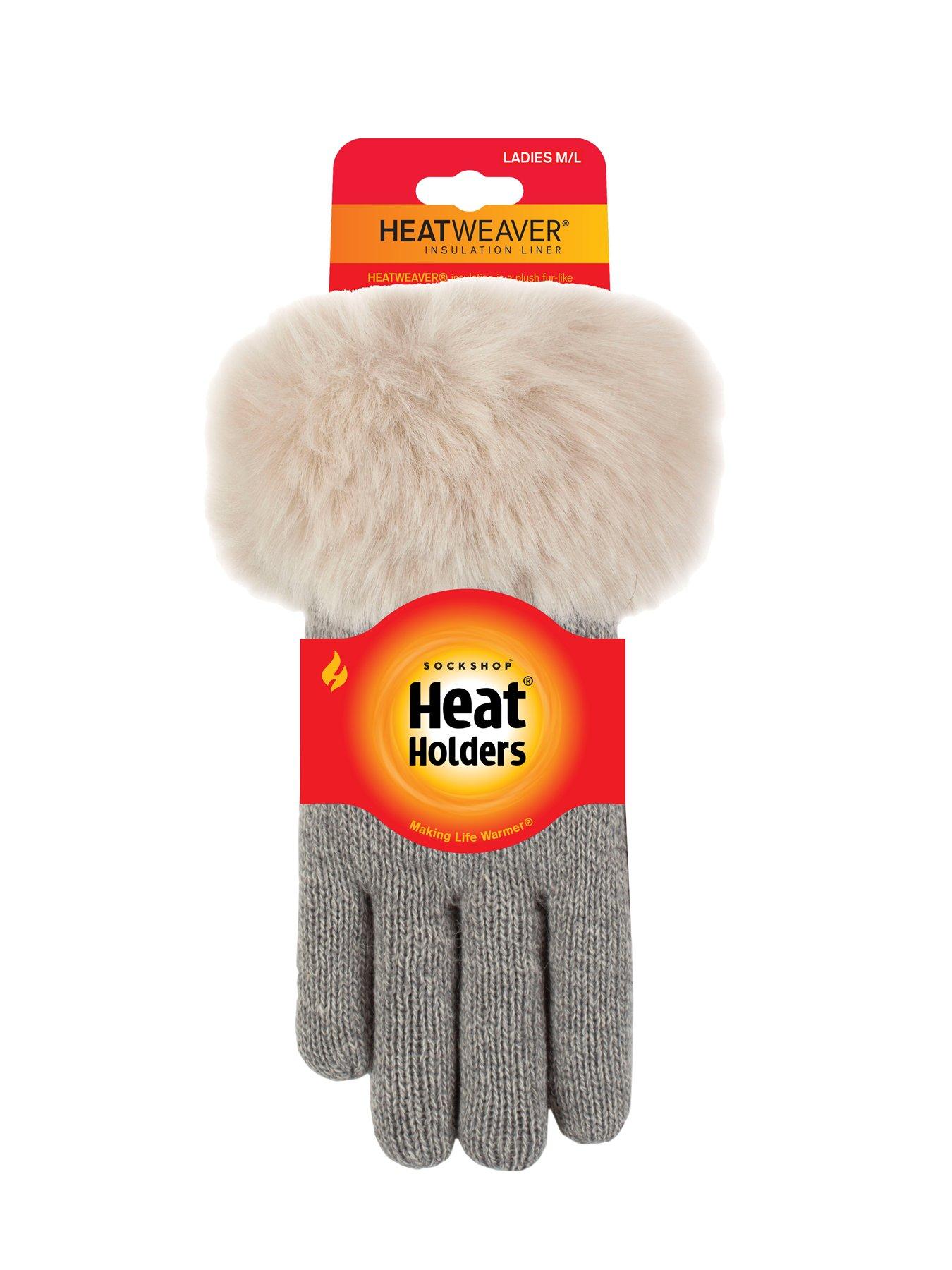 Image 3 of 3 of Heat Holders HEAT HOLDERS FAUX FUR GLOVES - LIGHT GREY