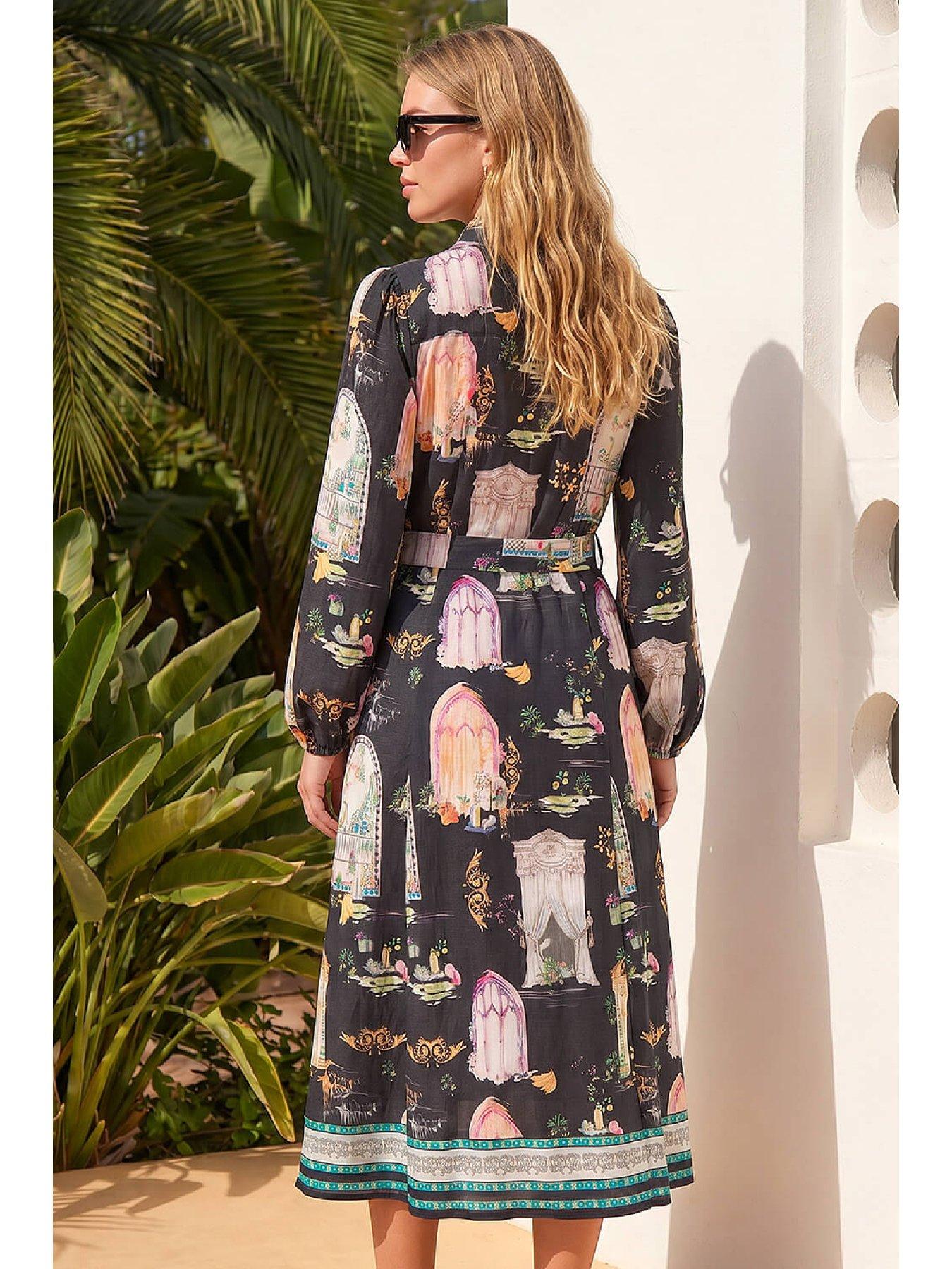 Image 3 of 4 of Roman Garden Border Shirt Dress