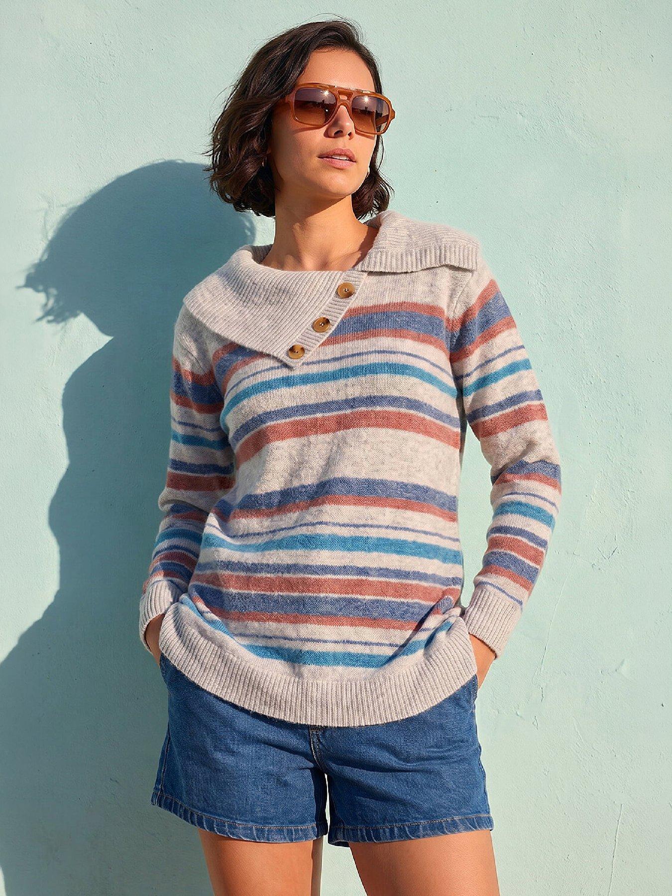 Image 1 of 4 of Roman Cowl Neck Stripe Jumper