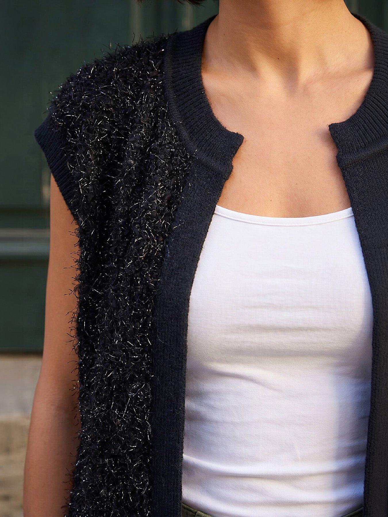 Image 2 of 4 of Roman Fluffy Shimmer Knit Waistcoat