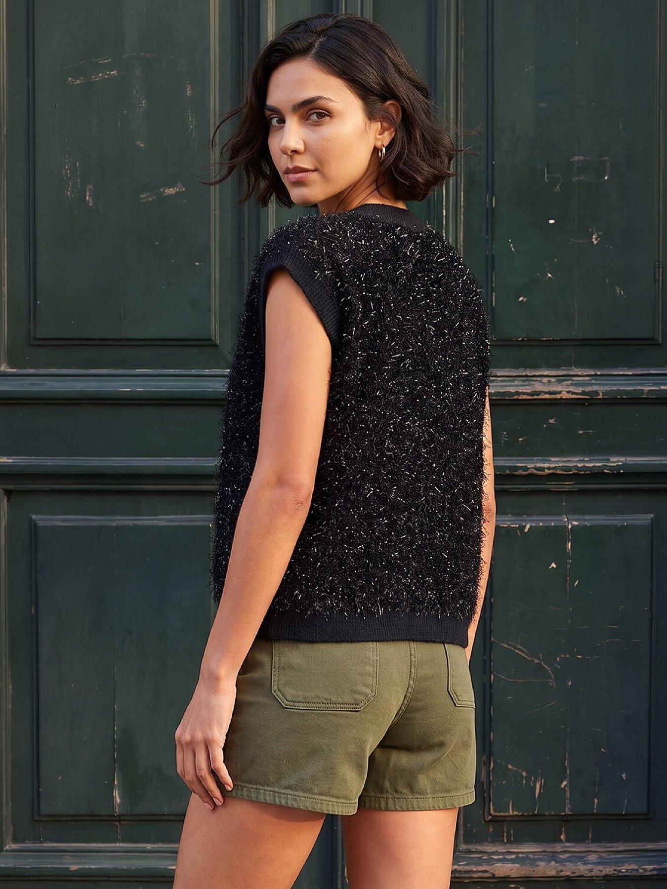 Image 3 of 4 of Roman Fluffy Shimmer Knit Waistcoat