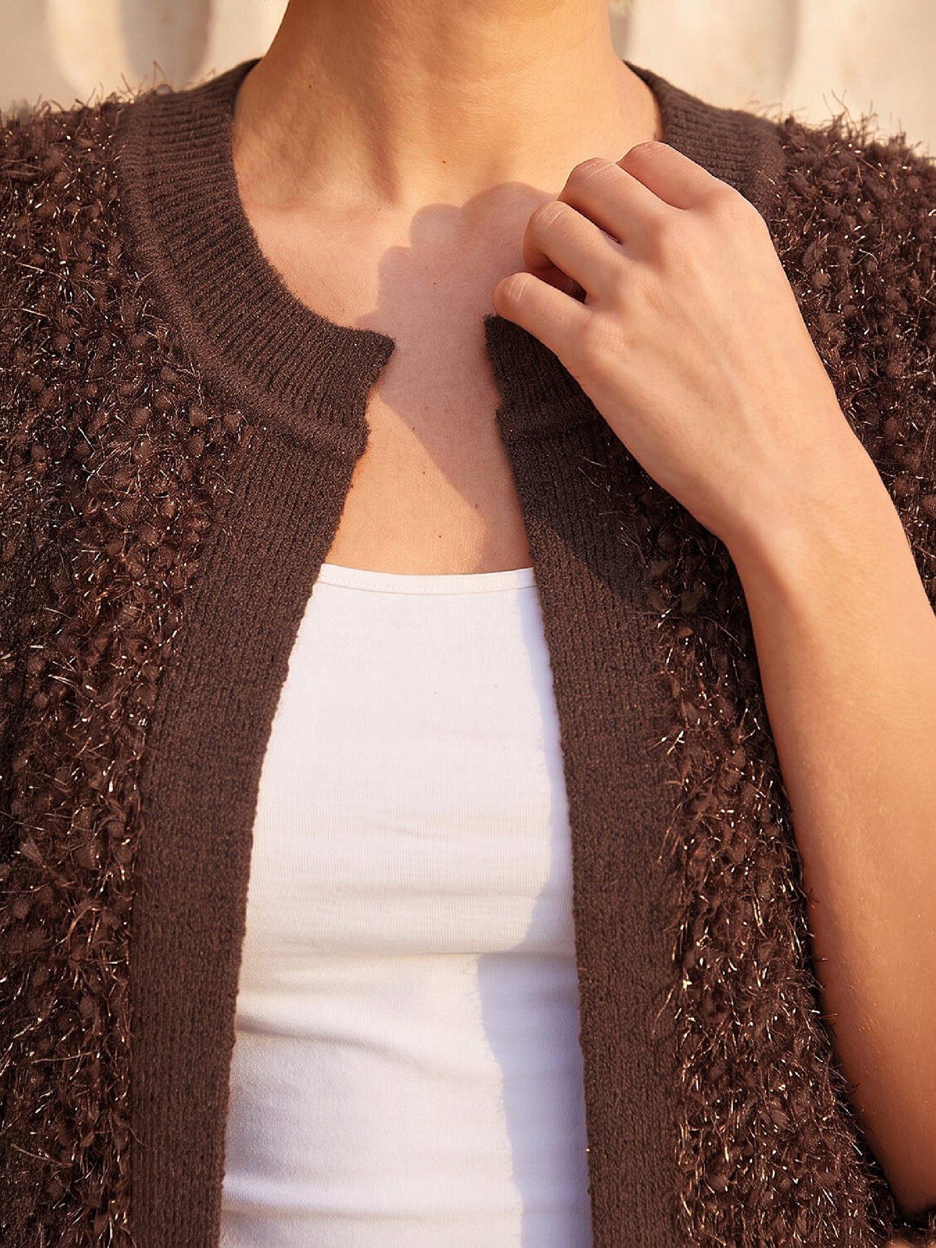 Image 2 of 4 of Roman Fluffy Shimmer Knit Waistcoat