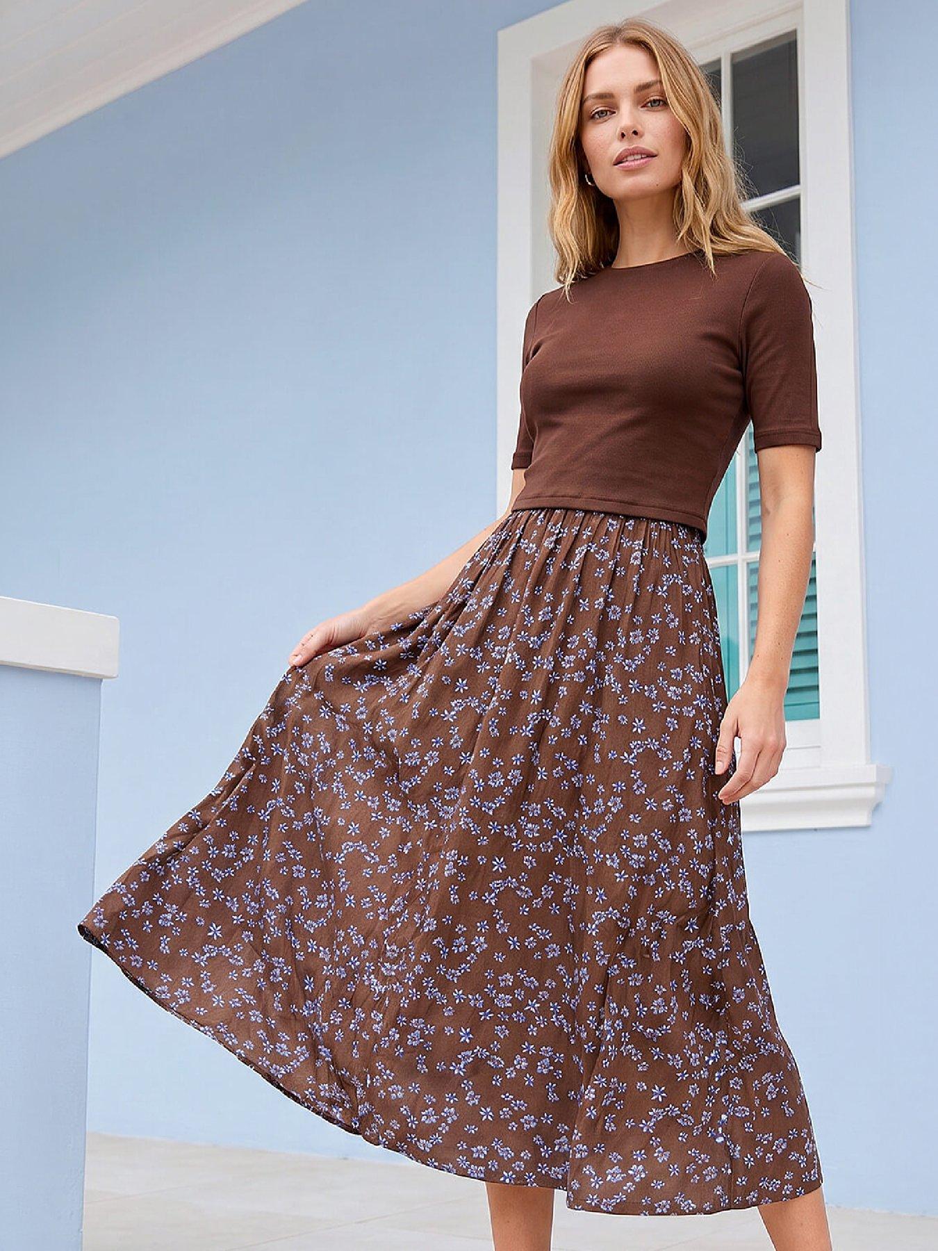 Roman Floral Print Knit Dress