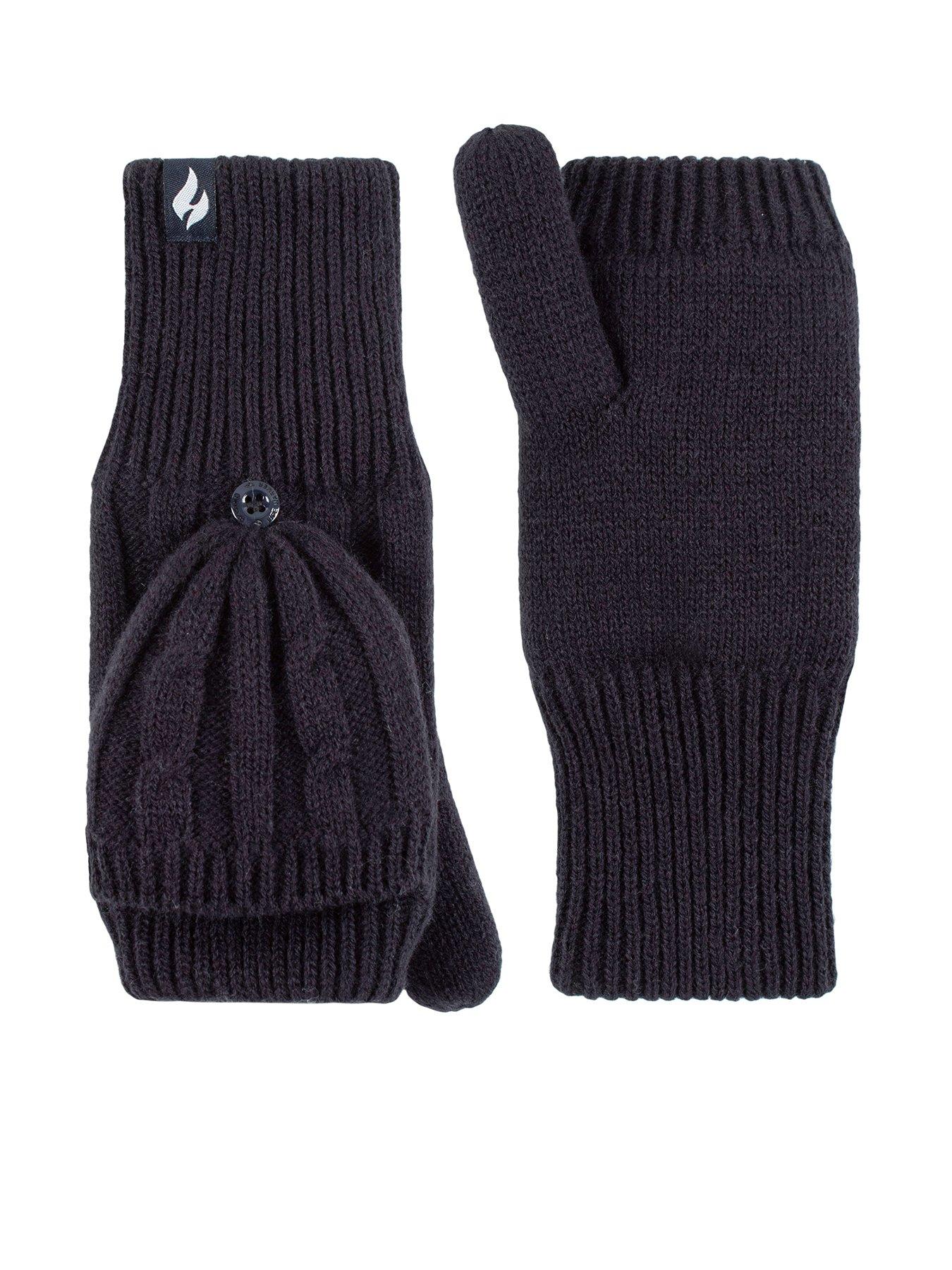 Image 1 of 4 of Heat Holders HEAT HOLDERS CABLE KNIT CONVERTER MITTENS - NAVY