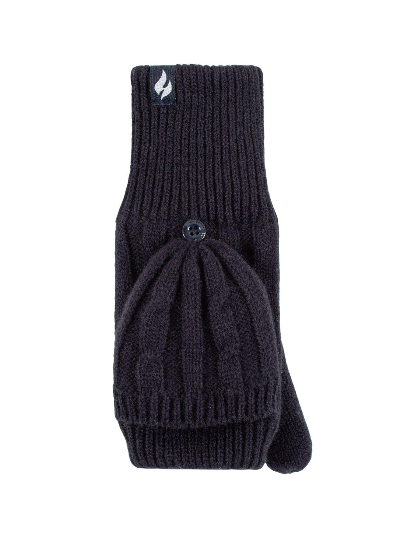 Image 4 of 4 of Heat Holders HEAT HOLDERS CABLE KNIT CONVERTER MITTENS - NAVY