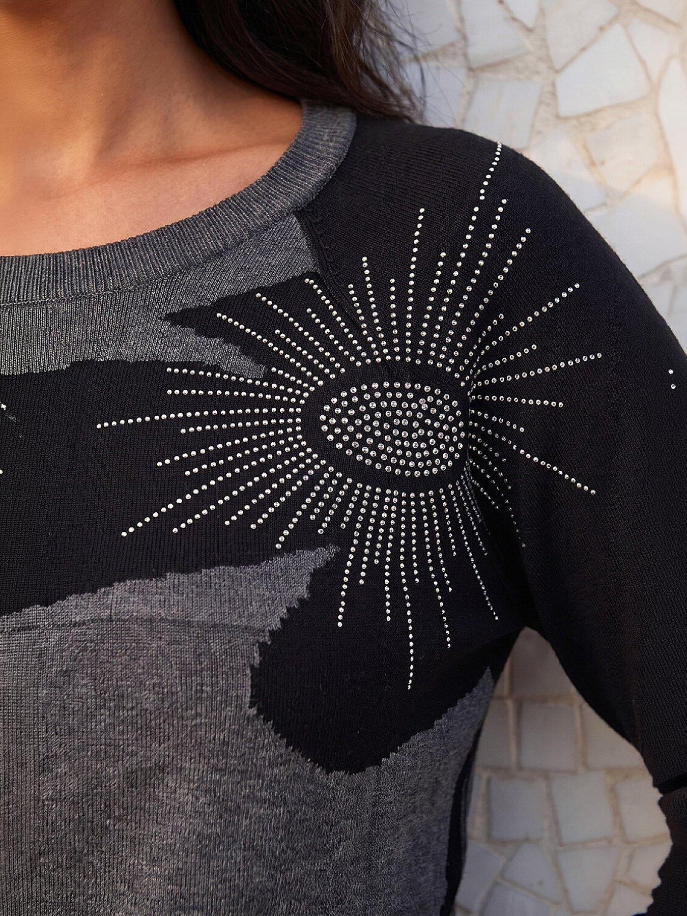 Image 2 of 4 of Roman Floral Sparkly Hotfix Knit Jumper